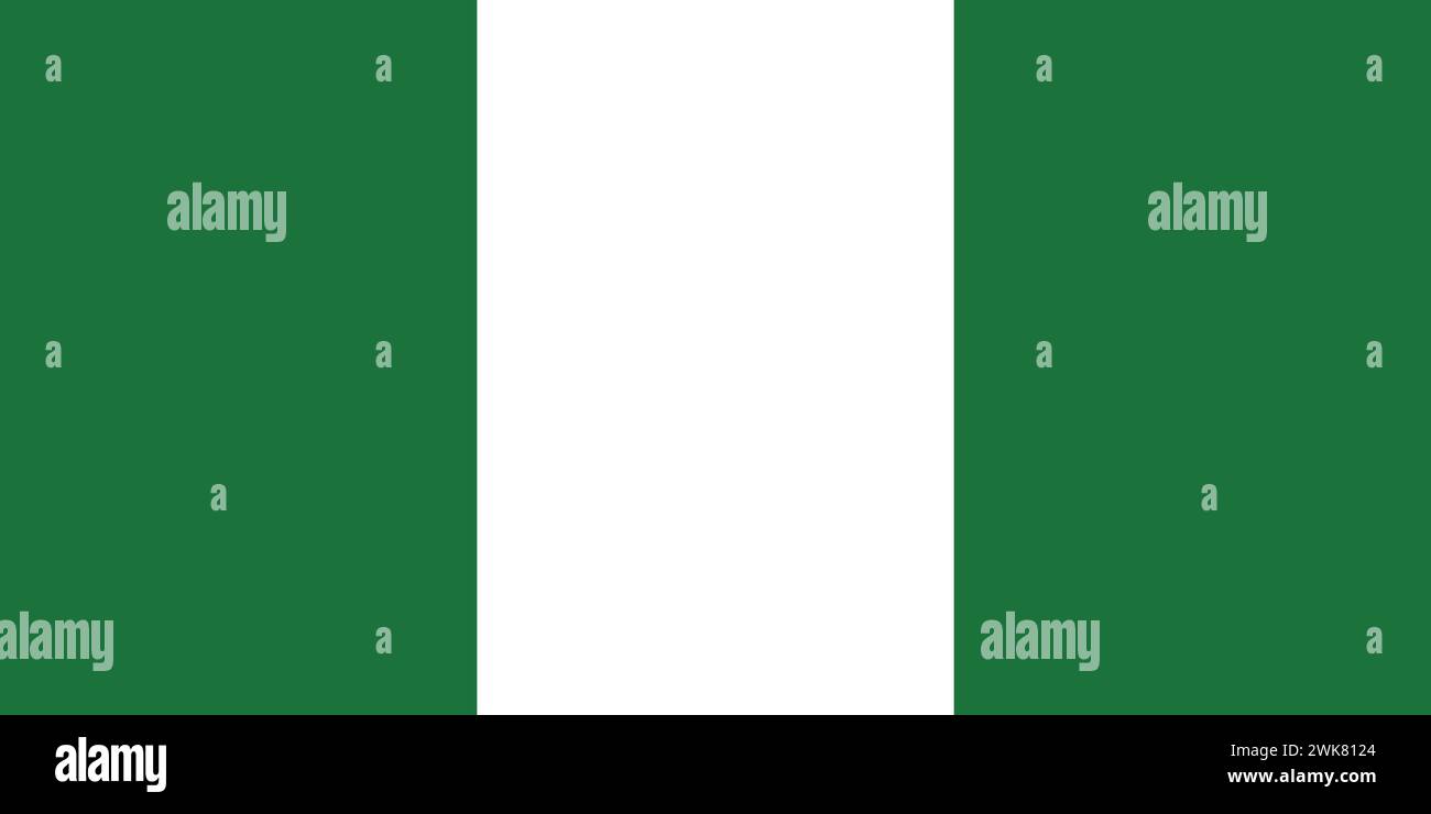 Paesi, culture e viaggi: La bandiera della Nigeria Illustrazione Vettoriale