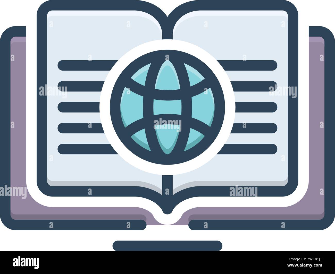 Icona per enciclopedia, libro di riferimento Illustrazione Vettoriale