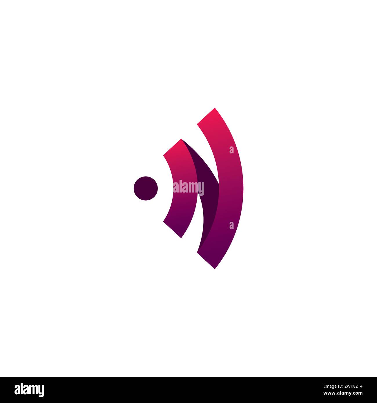 N Logo del segnale. Logo WiFi Illustrazione Vettoriale