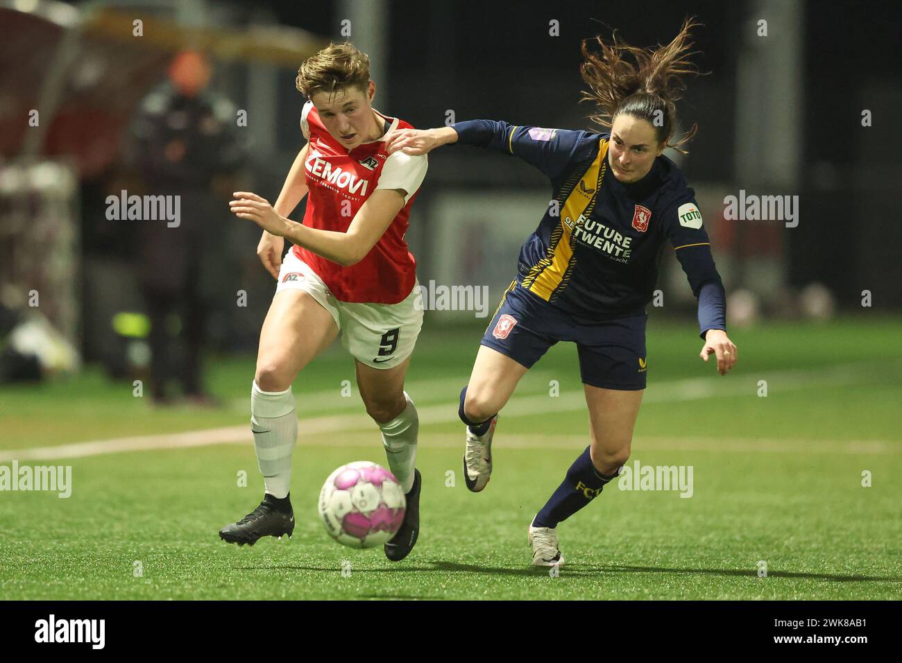 WIJDEWORMER , PAESI BASSI - 16 FEBBRAIO: Floor Spaan of AZ durante la partita di vrouwen della TOTO KNVB Cup tra AZ Alkmaar e FC Twente il 16 febbraio 2024 Foto Stock