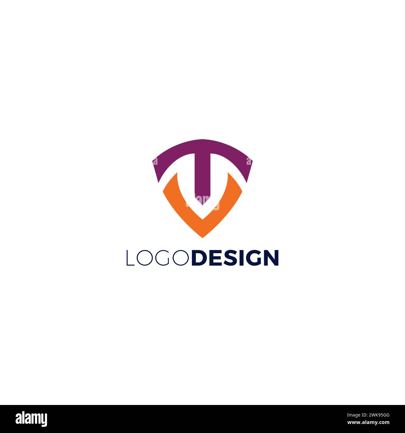 Logo triangolo VT. Vettore logo TV Illustrazione Vettoriale
