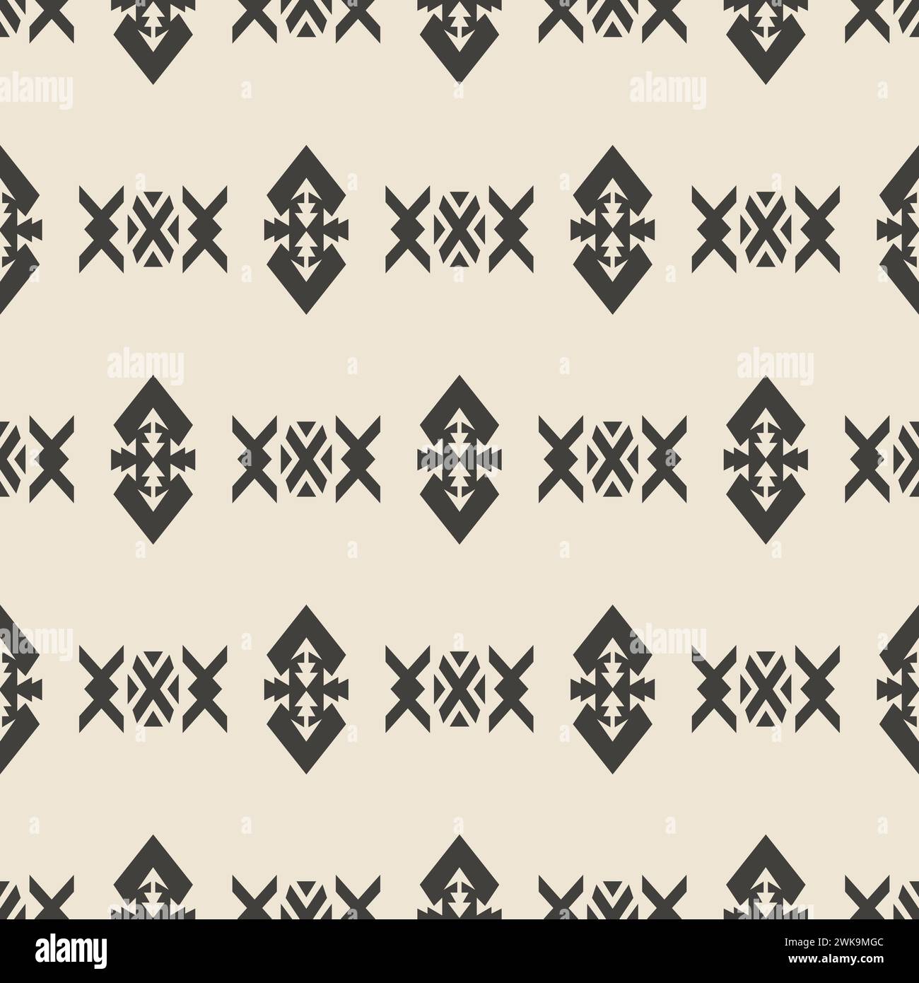 Trapunta tribale sud-occidentale Navajo Seamless Pattern Illustrazione Vettoriale