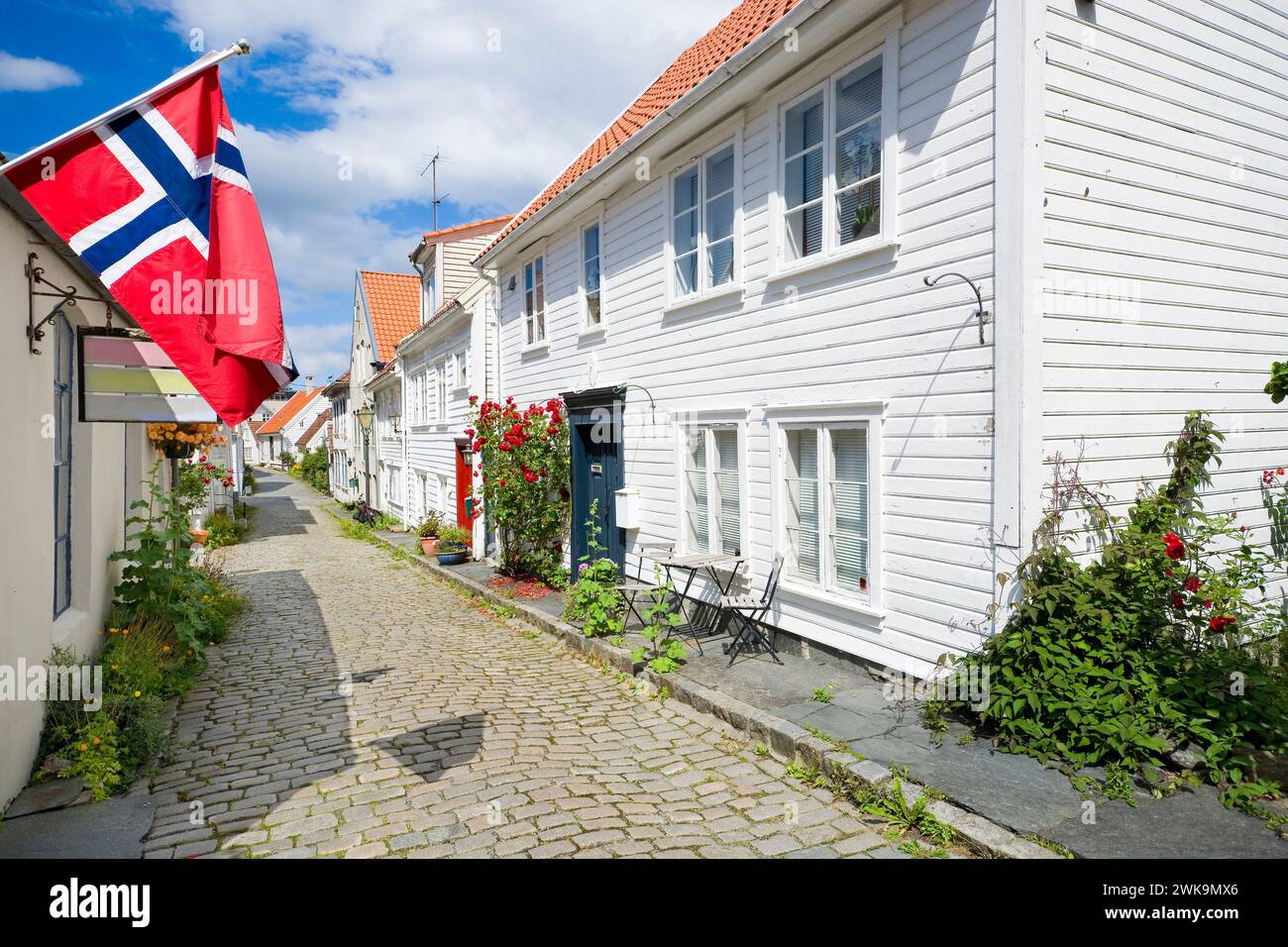 Centro storico di legno a Stavanger, Norvegia Foto Stock