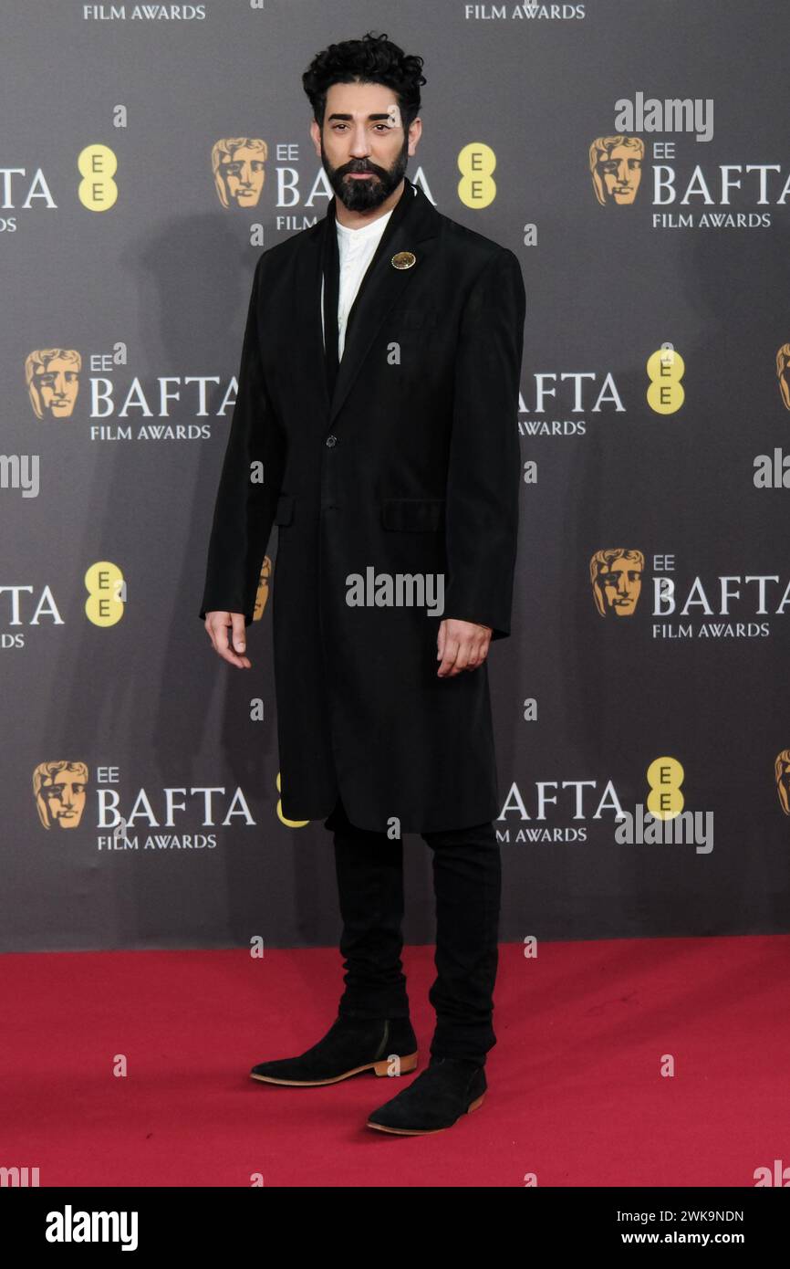 Royal Festival Hall, Londra, Regno Unito. 18 febbraio 2024. Ray Panthaki ha fotografato gli arrivi dei Red carpet degli EE BAFTA Film Awards 2024. Foto di Julie Edwards./Alamy Live News Foto Stock