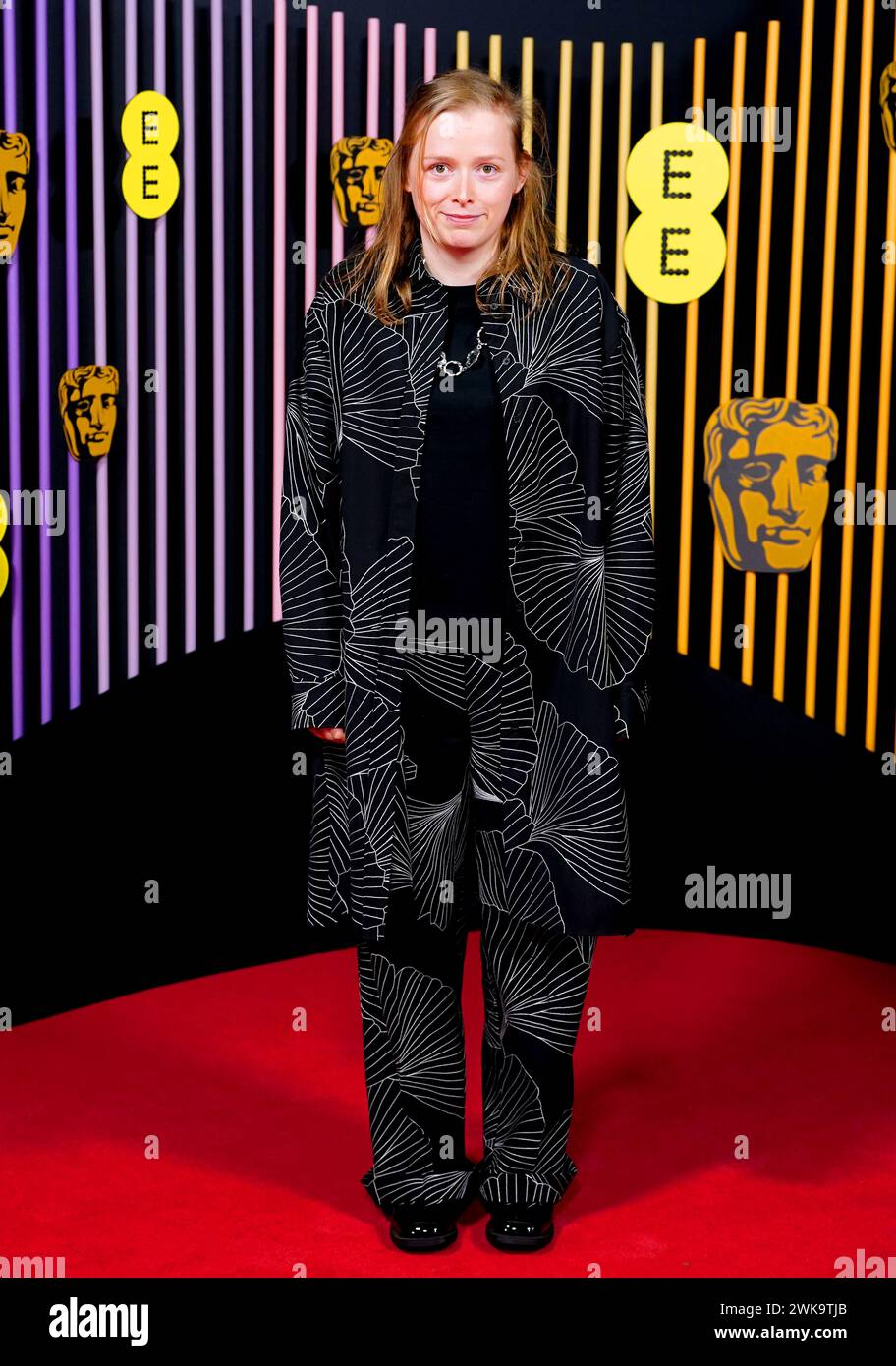 Charlotte Regan partecipa ai BAFTA Film Awards 2024, alla Royal Festival Hall, Southbank Centre, Londra. Data foto: Domenica 18 febbraio 2024. Foto Stock