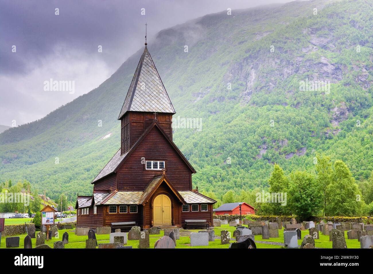 La Stave Church di Roldal, Norvegia Foto Stock