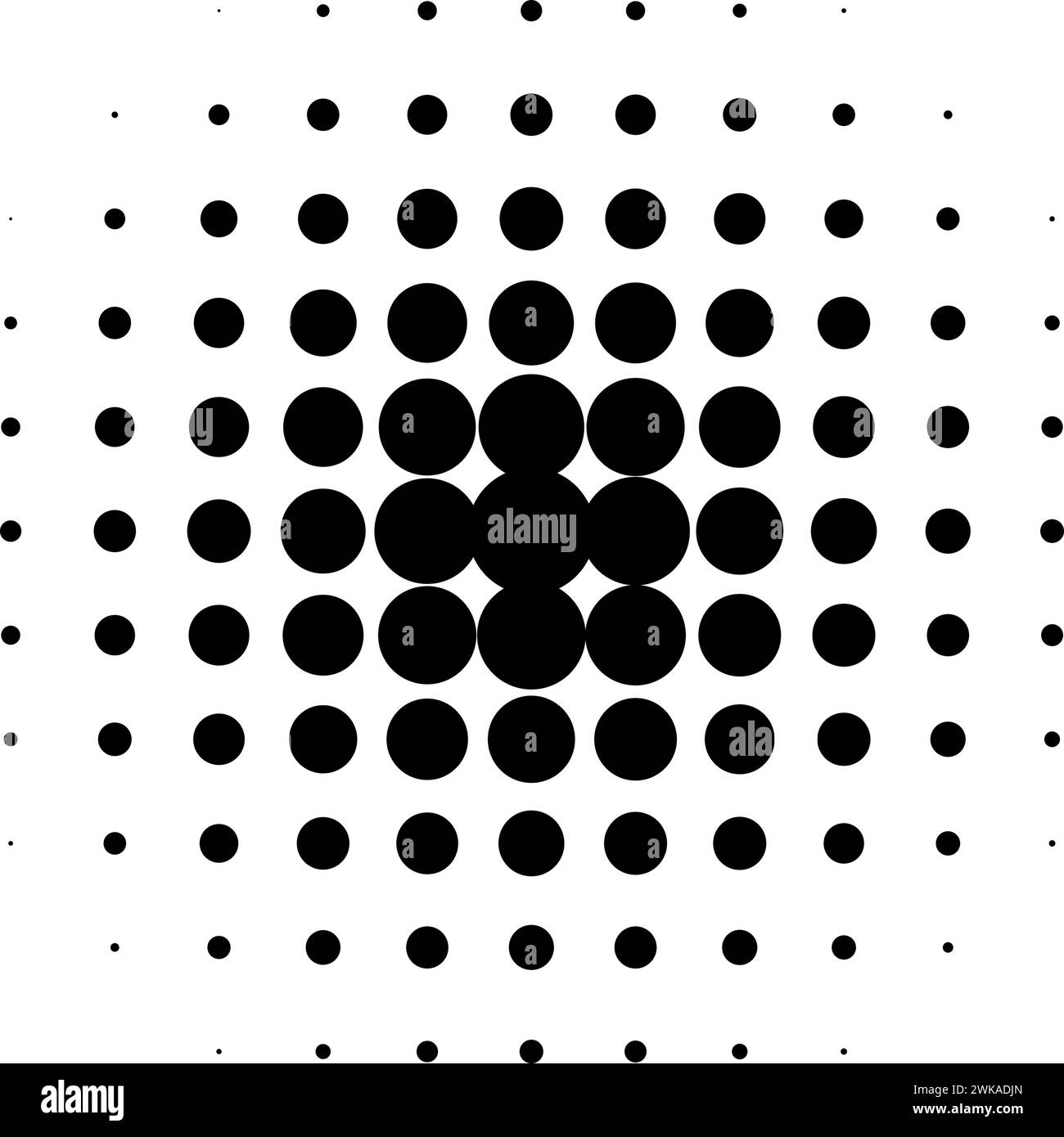 Modello di mezzitoni circolari. Punti mezzitoni monocromatici. Illustrazione vettoriale Illustrazione Vettoriale