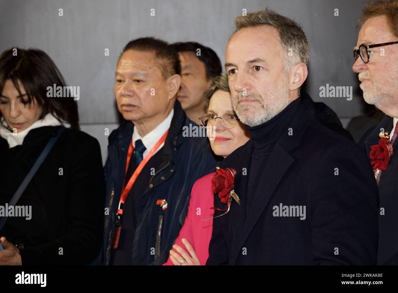 Parigi, Francia. 18 febbraio 2024. Sandrine Rousseau e Emmanuel Grégoire partecipano alla cerimonia di lancio del nuovo anno cinese. Foto Stock