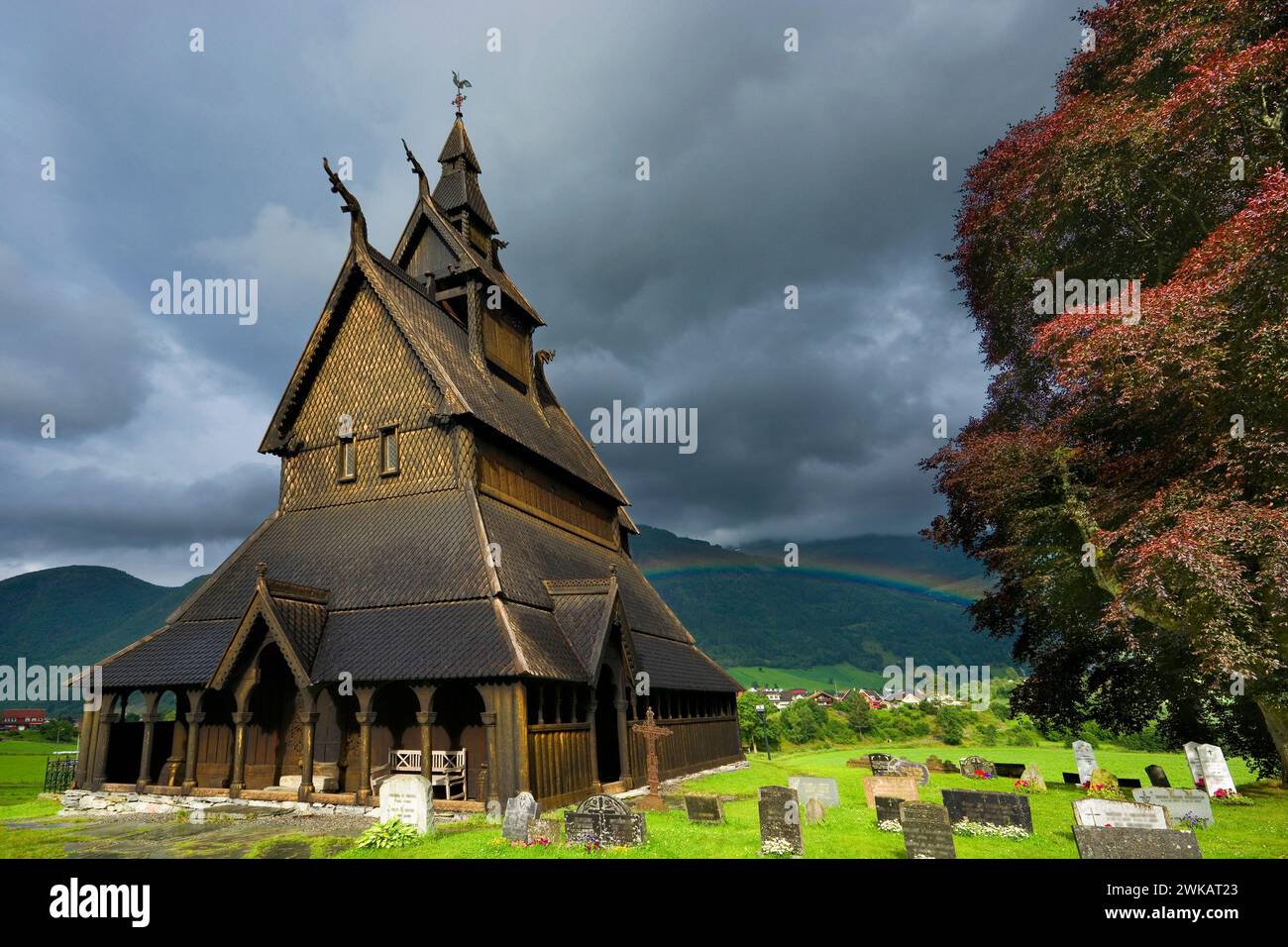 Hopperstad Stave Church a Vik, Norvegia Foto Stock