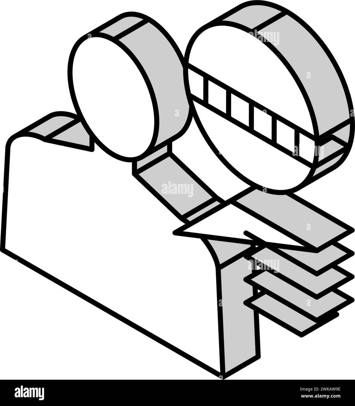 illustrazione vettoriale dell'icona isometrica della pelle pallida o giallina Illustrazione Vettoriale