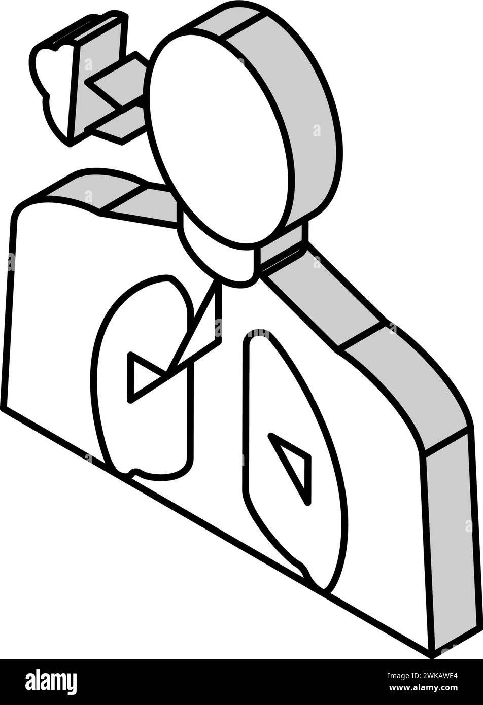 illustrazione vettoriale icona isometrica respiro corto Illustrazione Vettoriale