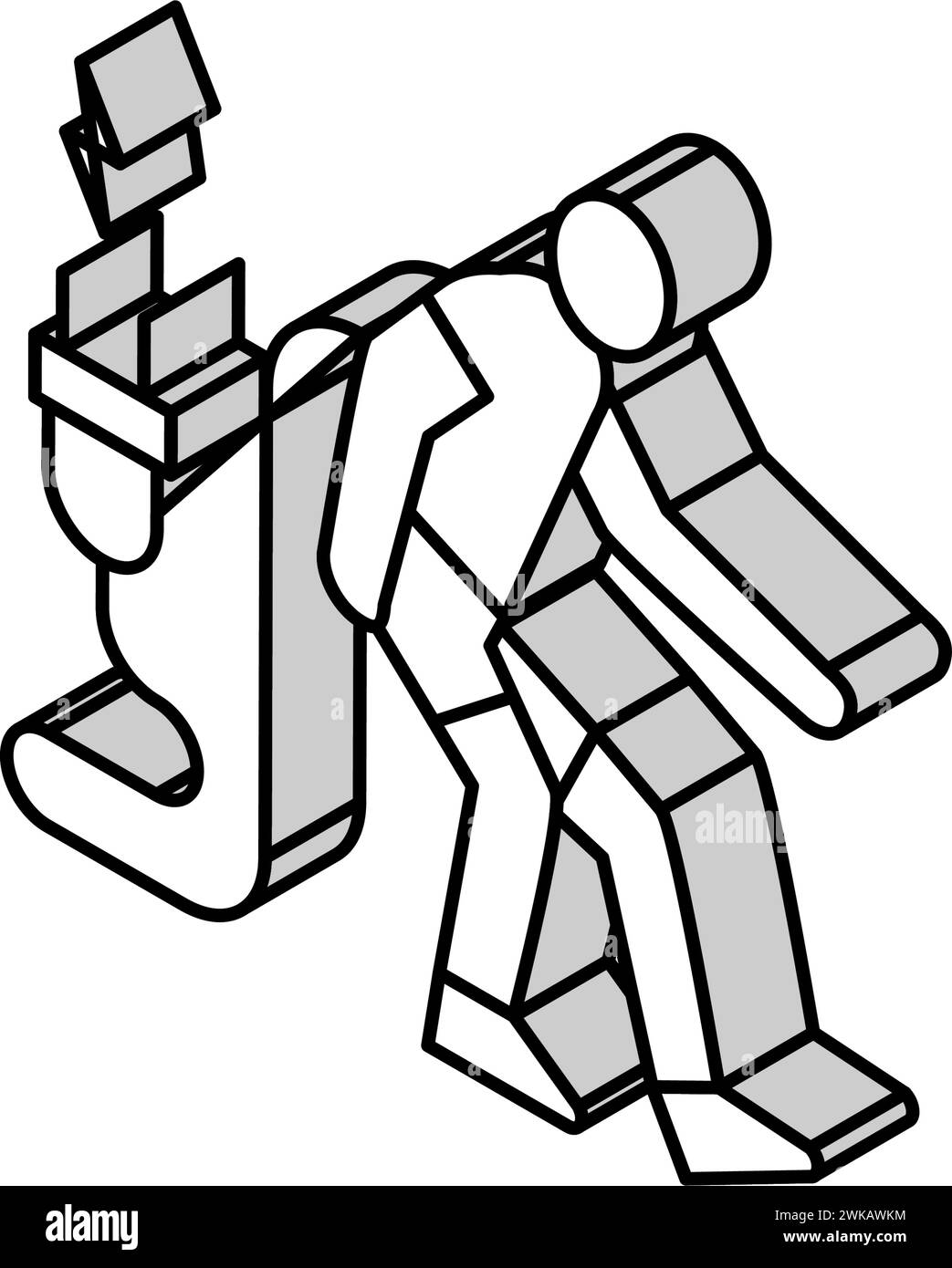 illustrazione vettoriale icona isometrica paziente persona affaticamento Illustrazione Vettoriale