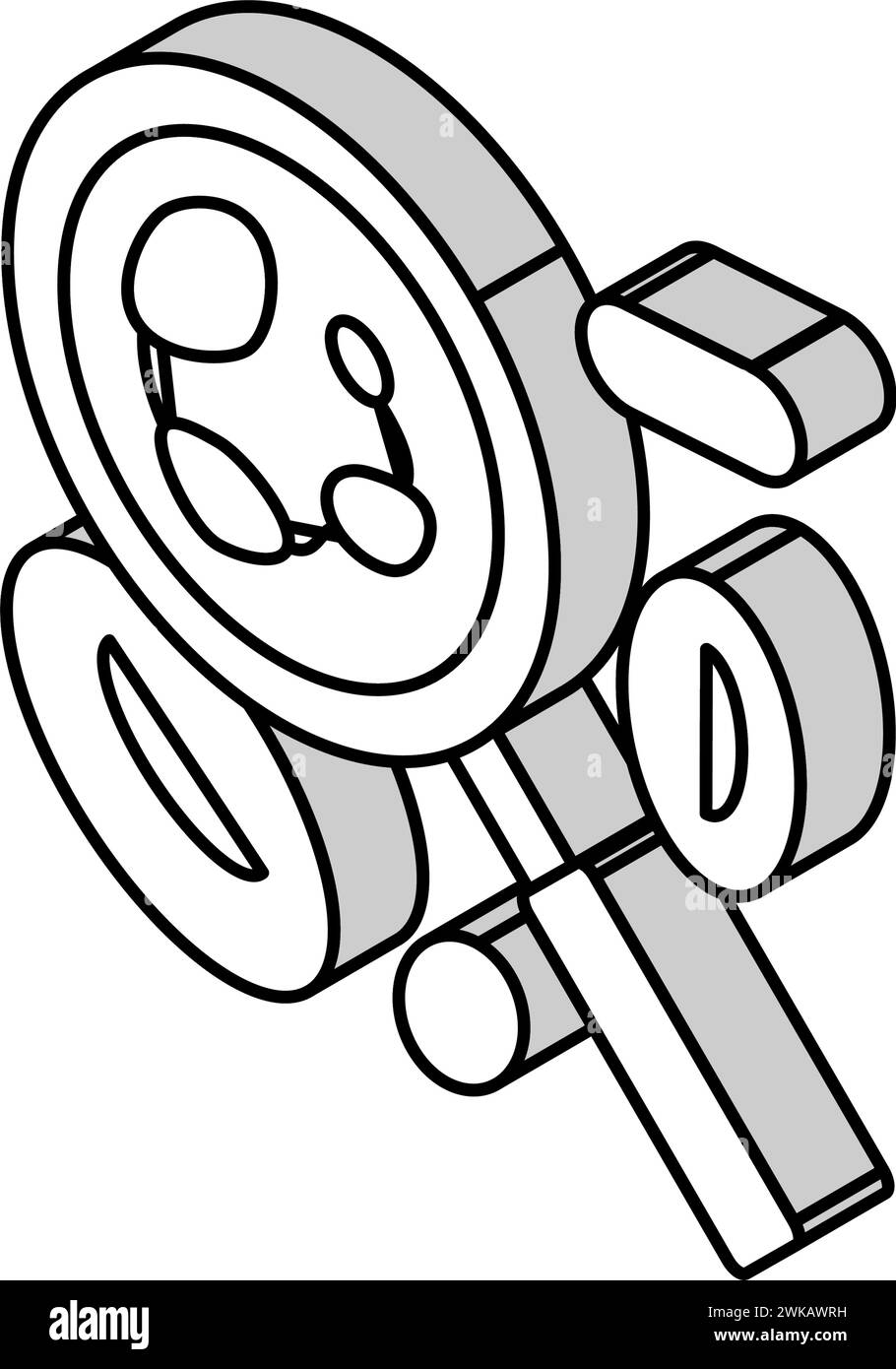 anemia megaloblastica che ricerca l'illustrazione isometrica del vettore di icone Illustrazione Vettoriale