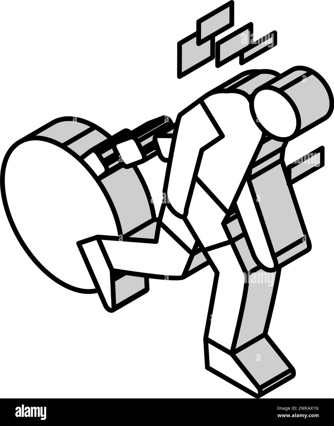 figura vettoriale icona isometrica problema di salute debolezza Illustrazione Vettoriale