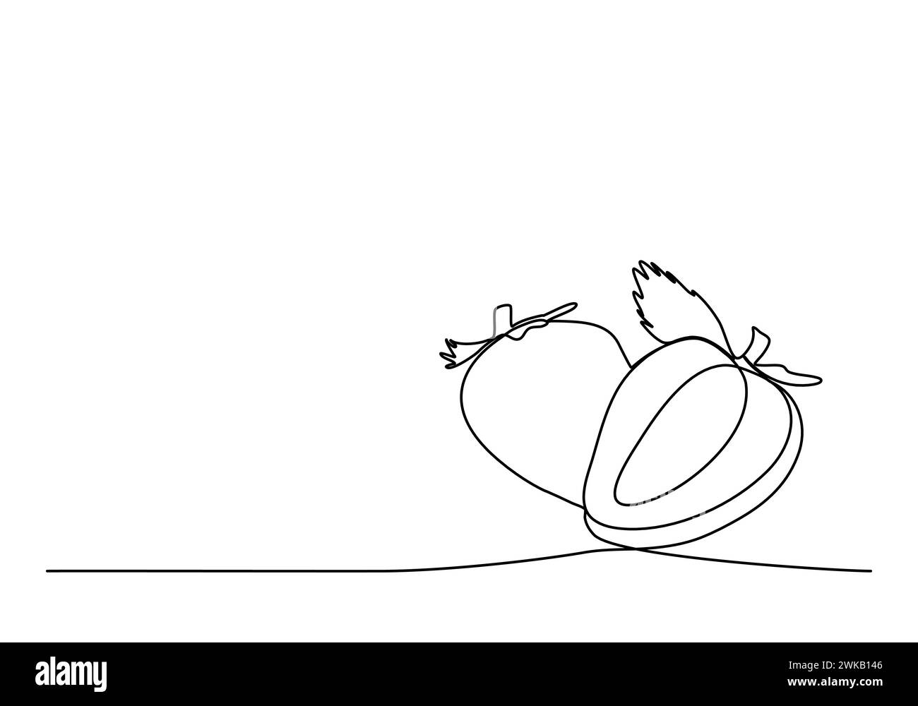 Illustrazione vettoriale di un disegno a una linea di fragola. Illustrazione Vettoriale
