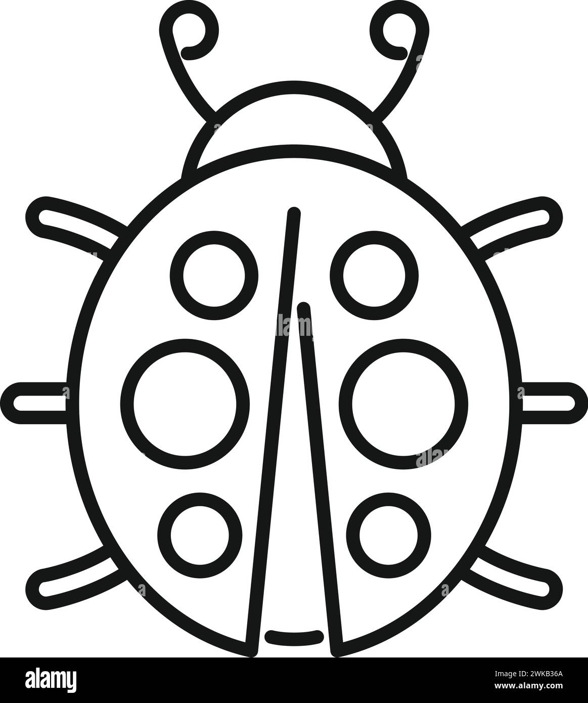 Vettore contorno icona insetto antenna. Animale estivo naturale. Foresta delle creature Illustrazione Vettoriale