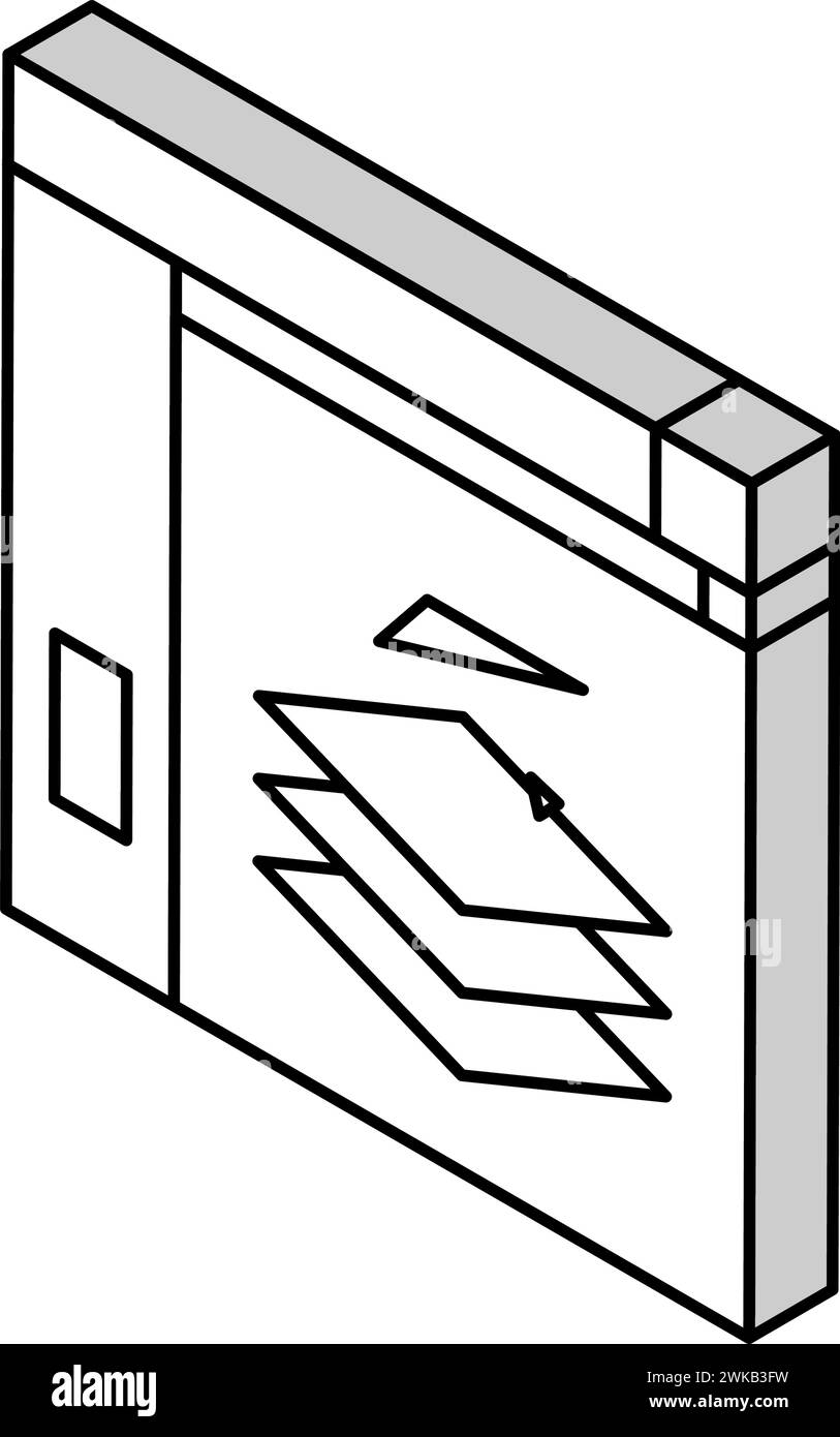 illustrazione vettoriale dell'icona isometrica del software di suddivisione 3d. Illustrazione Vettoriale