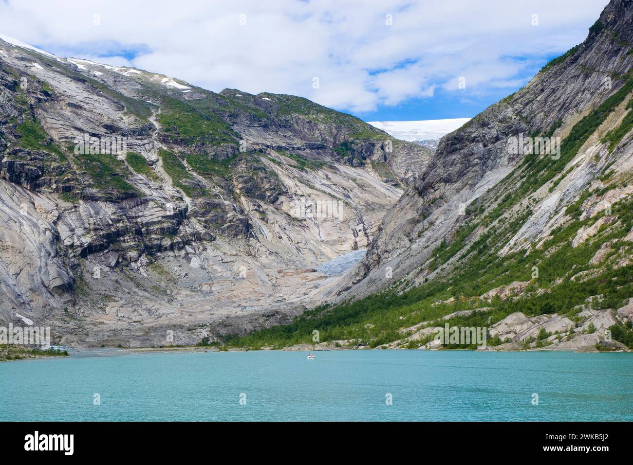 Viste spettacolari del ghiacciaio Nigardsbreen, Norvegia Foto Stock