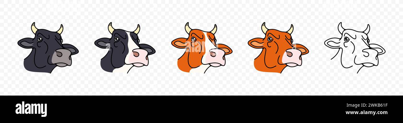Mucca e mucca da latte, animale e animale domestico, design grafico. Bestiame, allevamento di bovini, alimenti e bevande, latte e latte, design vettoriale e illustrazione Illustrazione Vettoriale