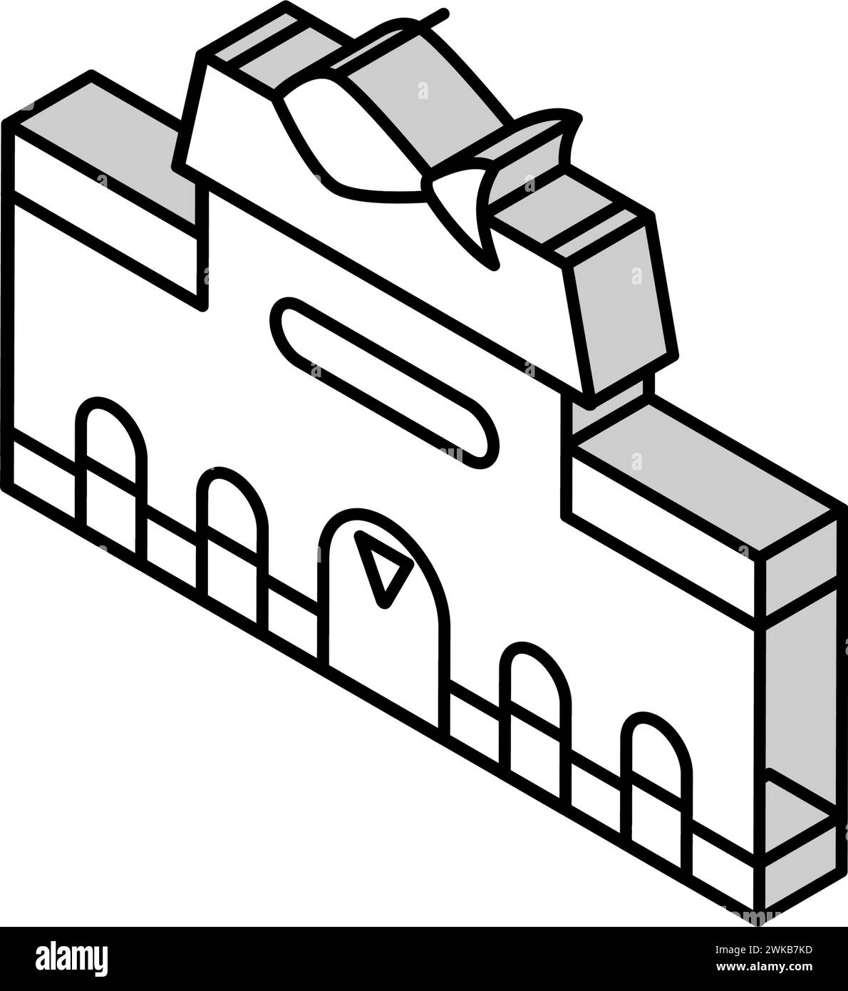 illustrazione vettoriale dell'icona isometrica del mercato dei frutti di mare Illustrazione Vettoriale