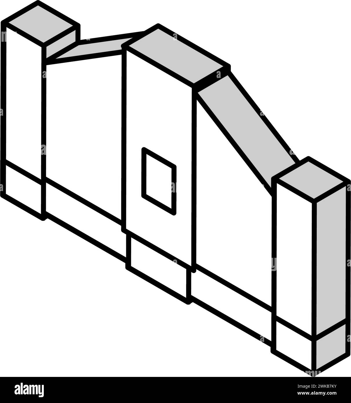 illustrazione vettoriale dell'icona isometrica del centro esposizioni Illustrazione Vettoriale