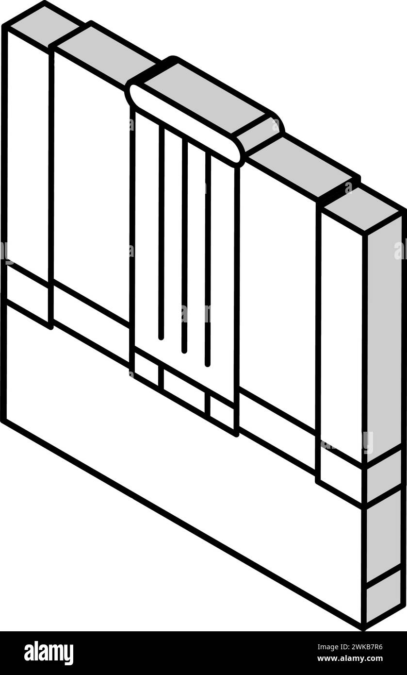 centro commerciale icona isometrica illustrazione vettoriale Illustrazione Vettoriale