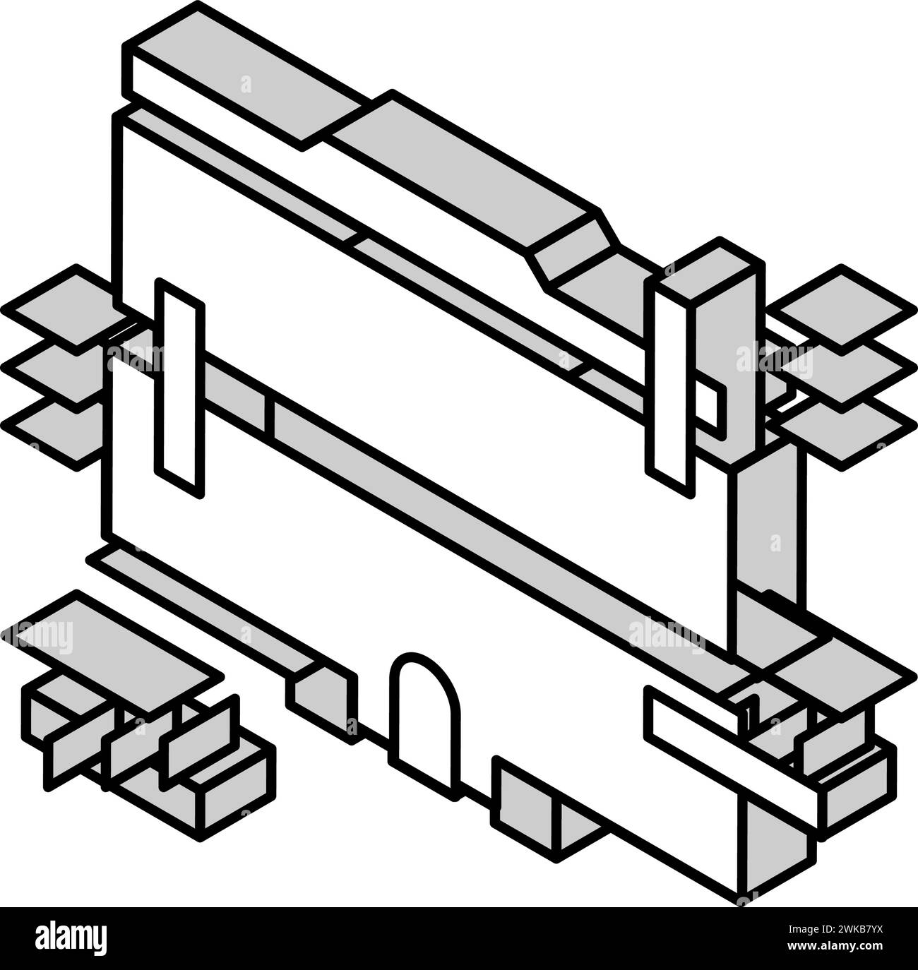 illustrazione del vettore dell'icona isometrica del centro commerciale Illustrazione Vettoriale