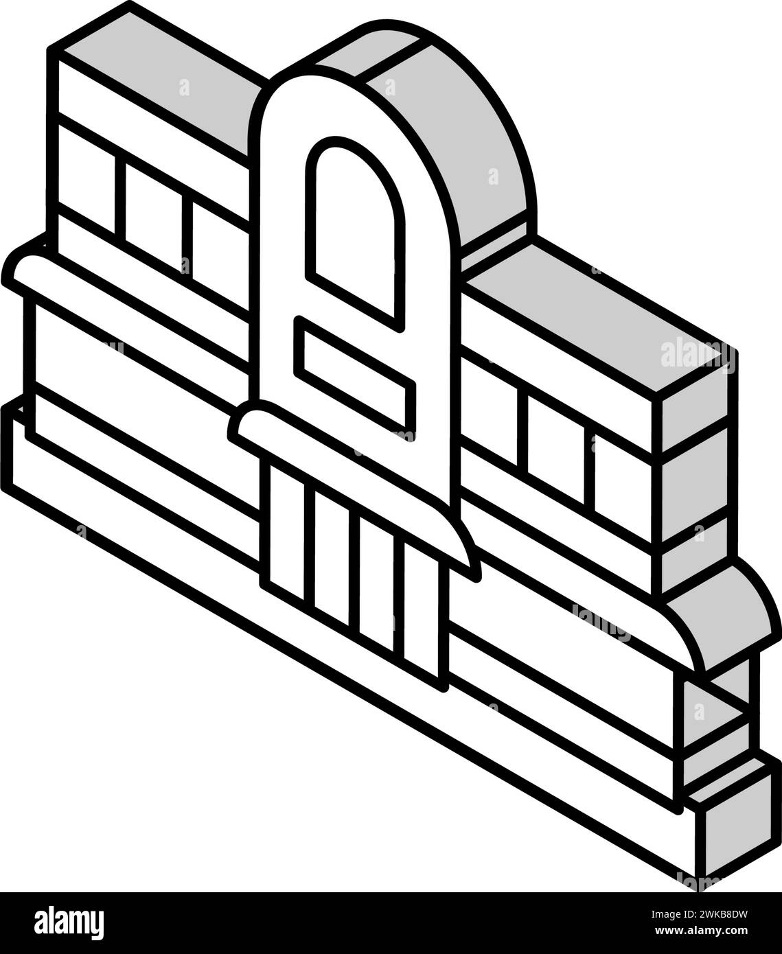 illustrazione vettoriale dell'icona isometrica della caffetteria del ristorante Illustrazione Vettoriale