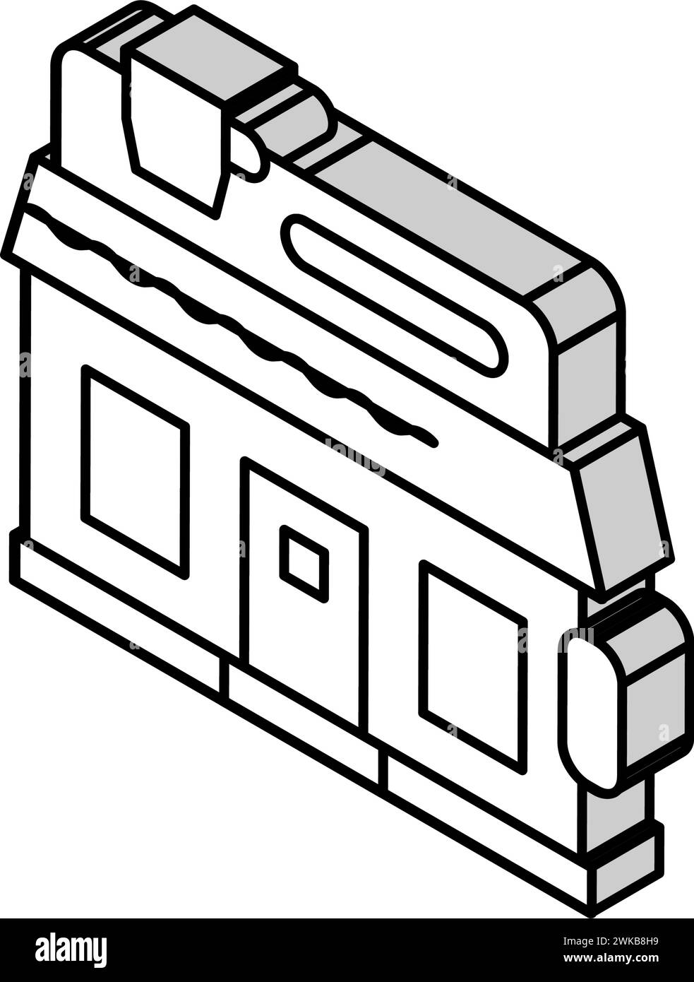 illustrazione vettoriale dell'icona isometrica della caffetteria Illustrazione Vettoriale