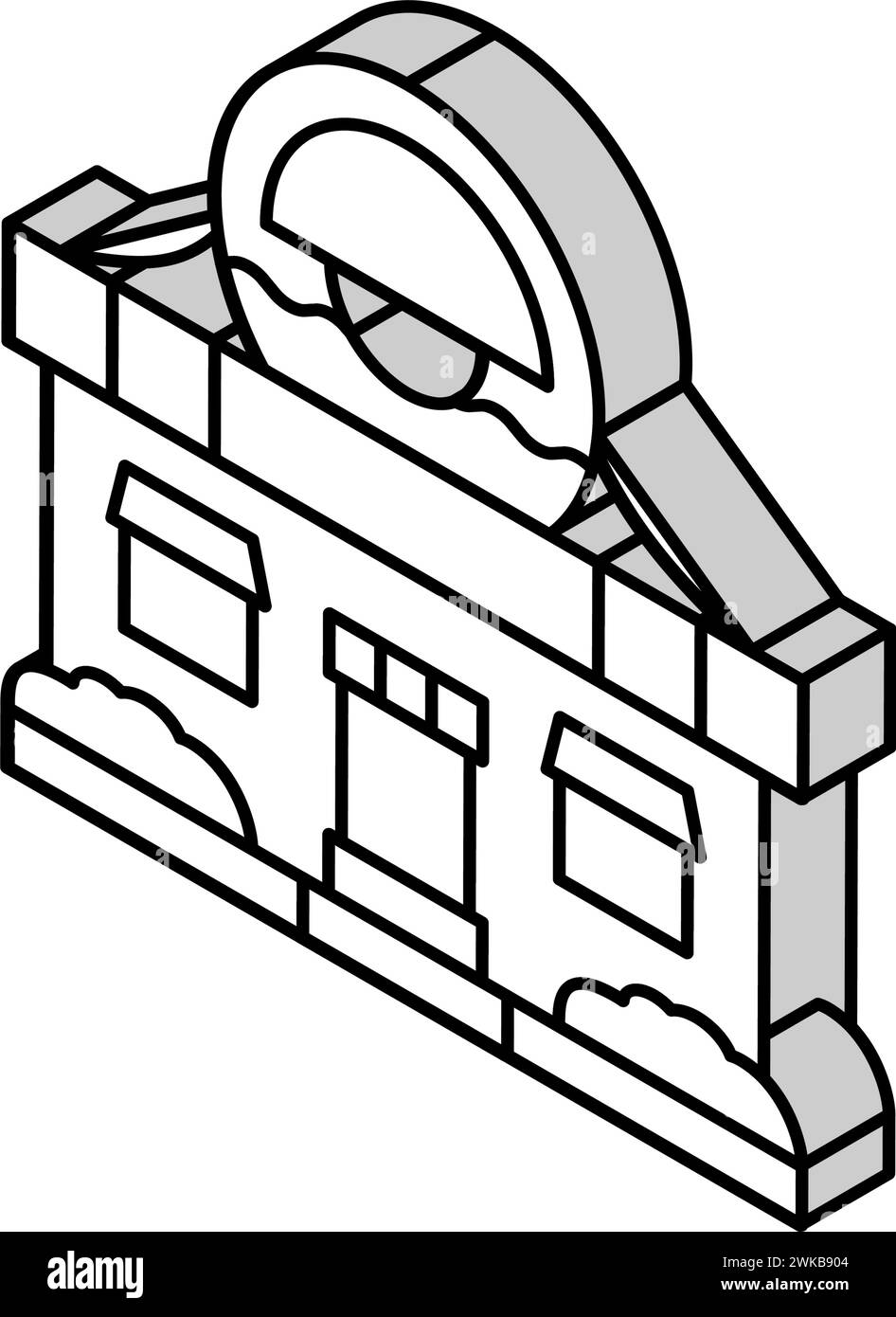 icona isometrica del negozio di ciambelle illustrazione vettoriale Illustrazione Vettoriale