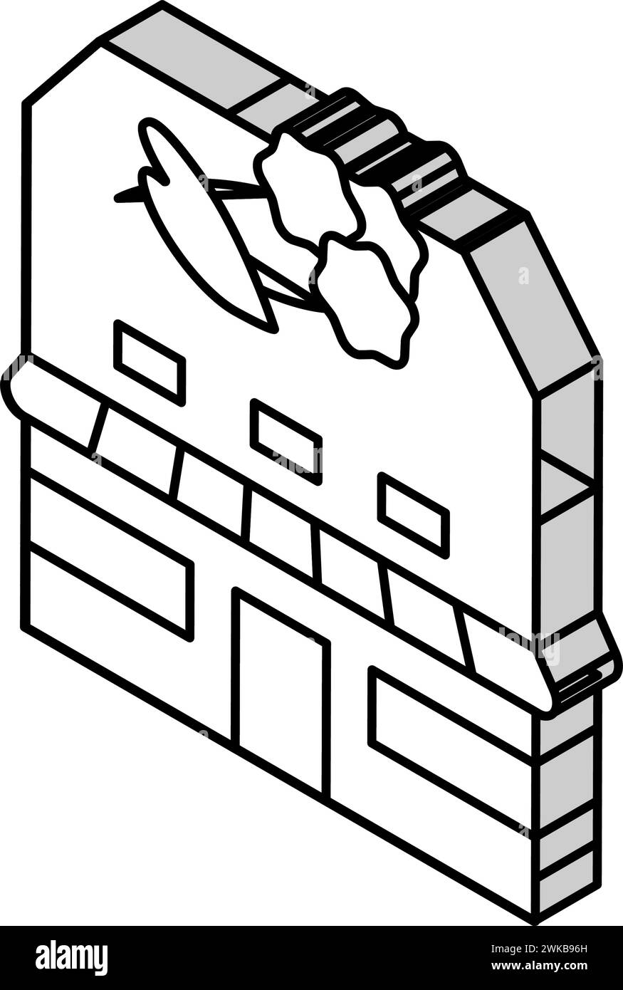 illustrazione vettoriale icona isometrica negozio di fiori Illustrazione Vettoriale
