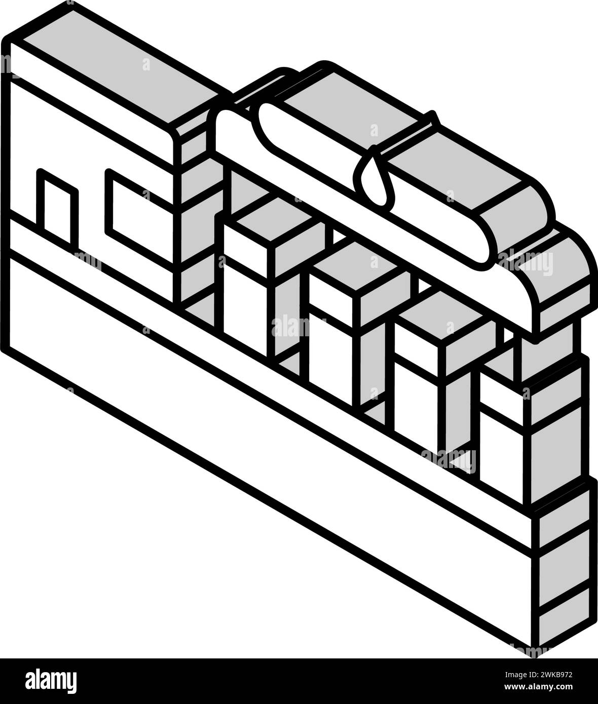 illustrazione del vettore dell'icona isometrica della stazione di petrolio Illustrazione Vettoriale