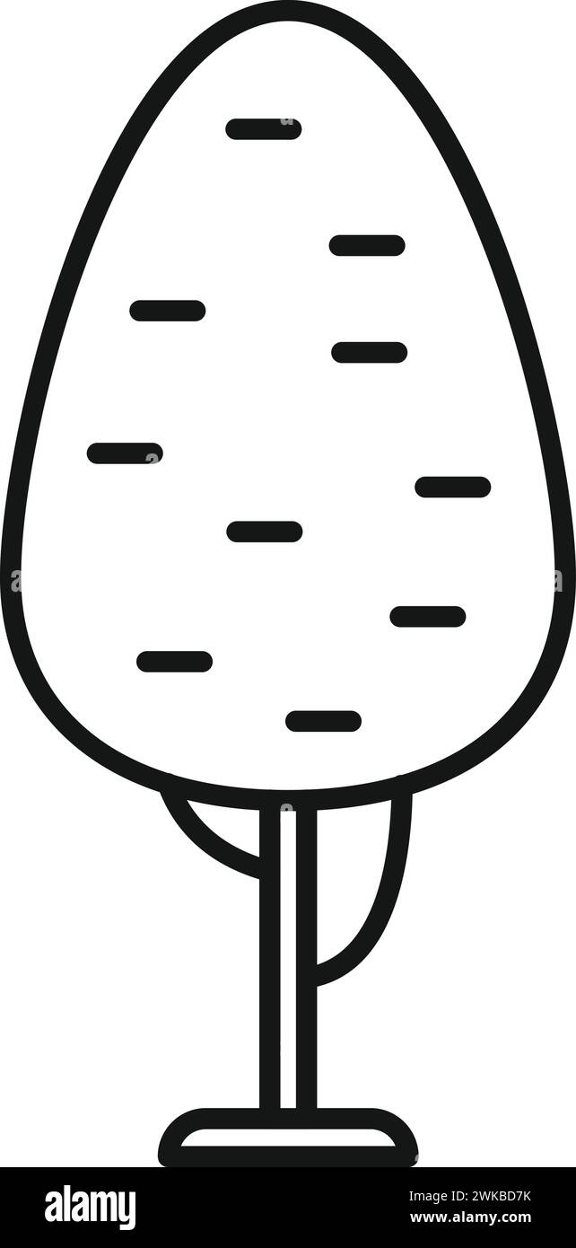 Taglia il vettore del contorno dell'icona dell'albero del giardino. Lavori di rifilatura. Servizio di giardinaggio Illustrazione Vettoriale