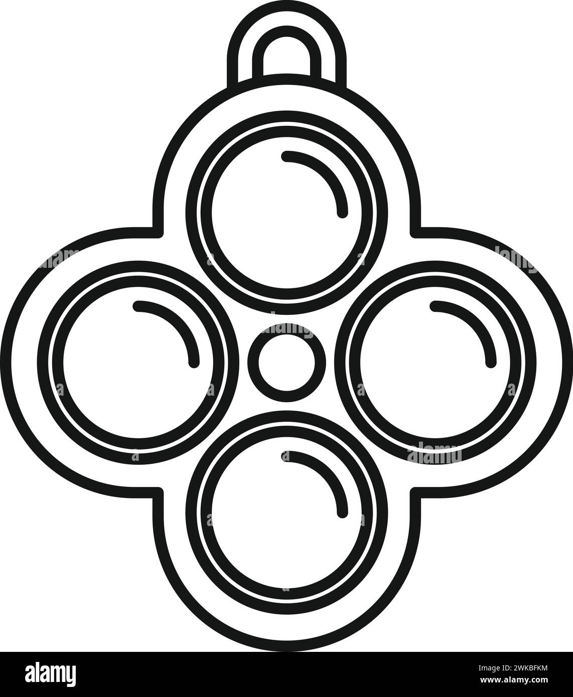 Vettore contorno icona Finger Kid. Palla sensoriale. Gioco anti-stress per bambini Illustrazione Vettoriale