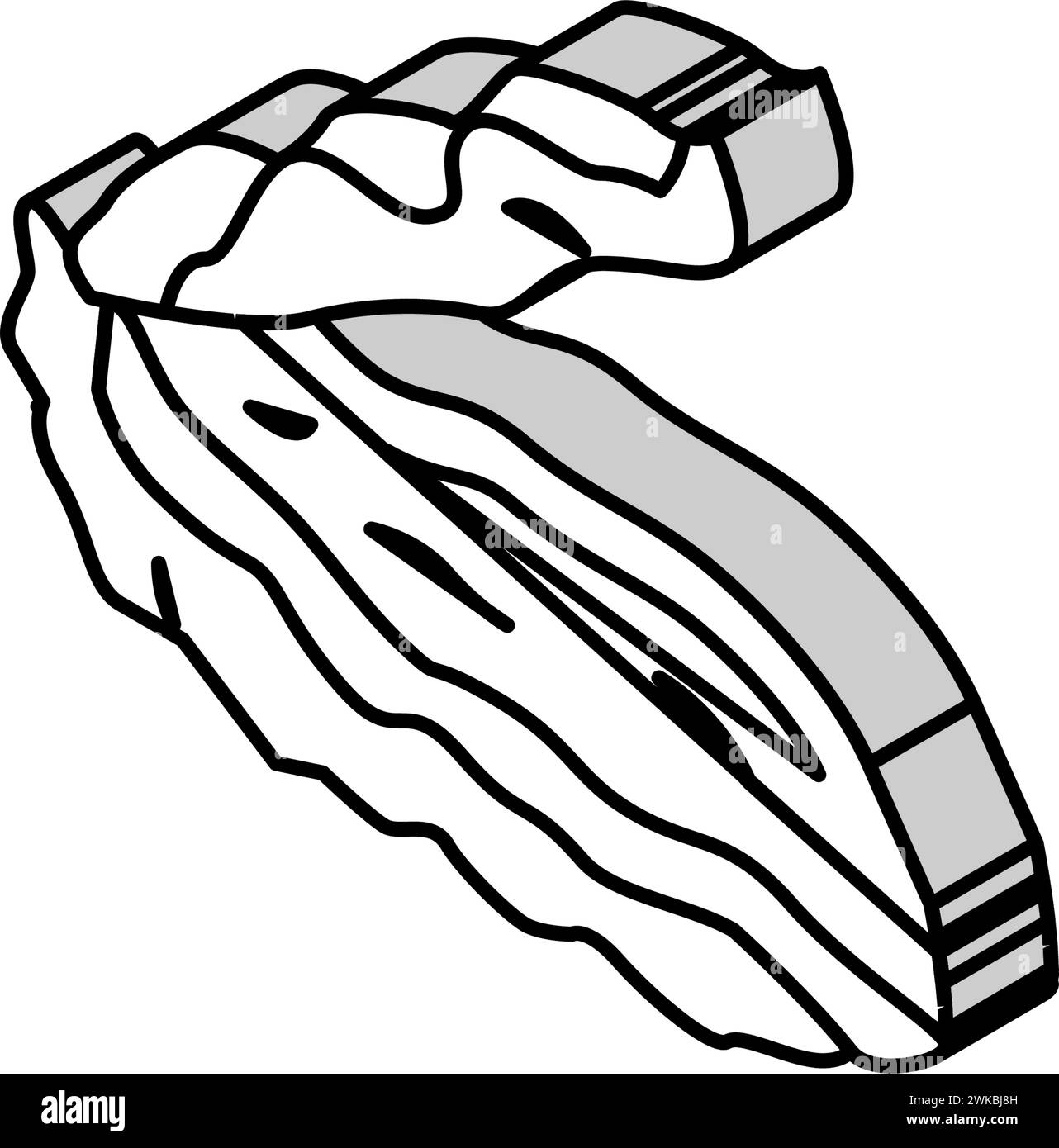 illustrazione vettoriale dell'icona isometrica della shell aperta oyster Illustrazione Vettoriale