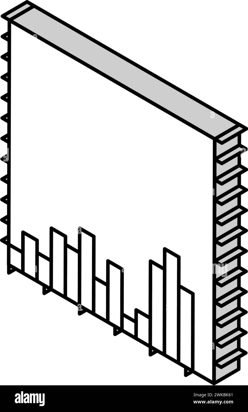 illustrazione vettoriale dell'icona isometrica del grafico delle scorte Illustrazione Vettoriale