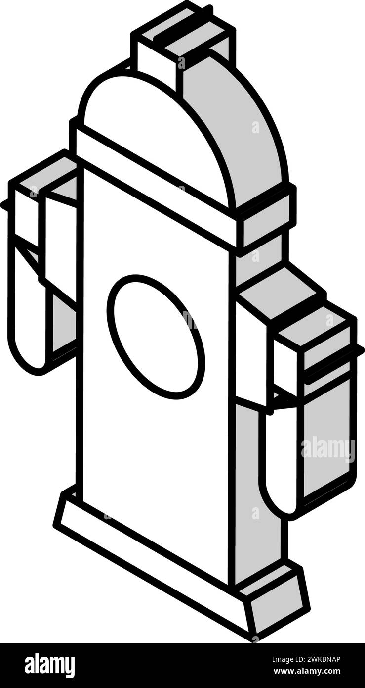 illustrazione vettoriale icona isometrica fuoco idrante Illustrazione Vettoriale