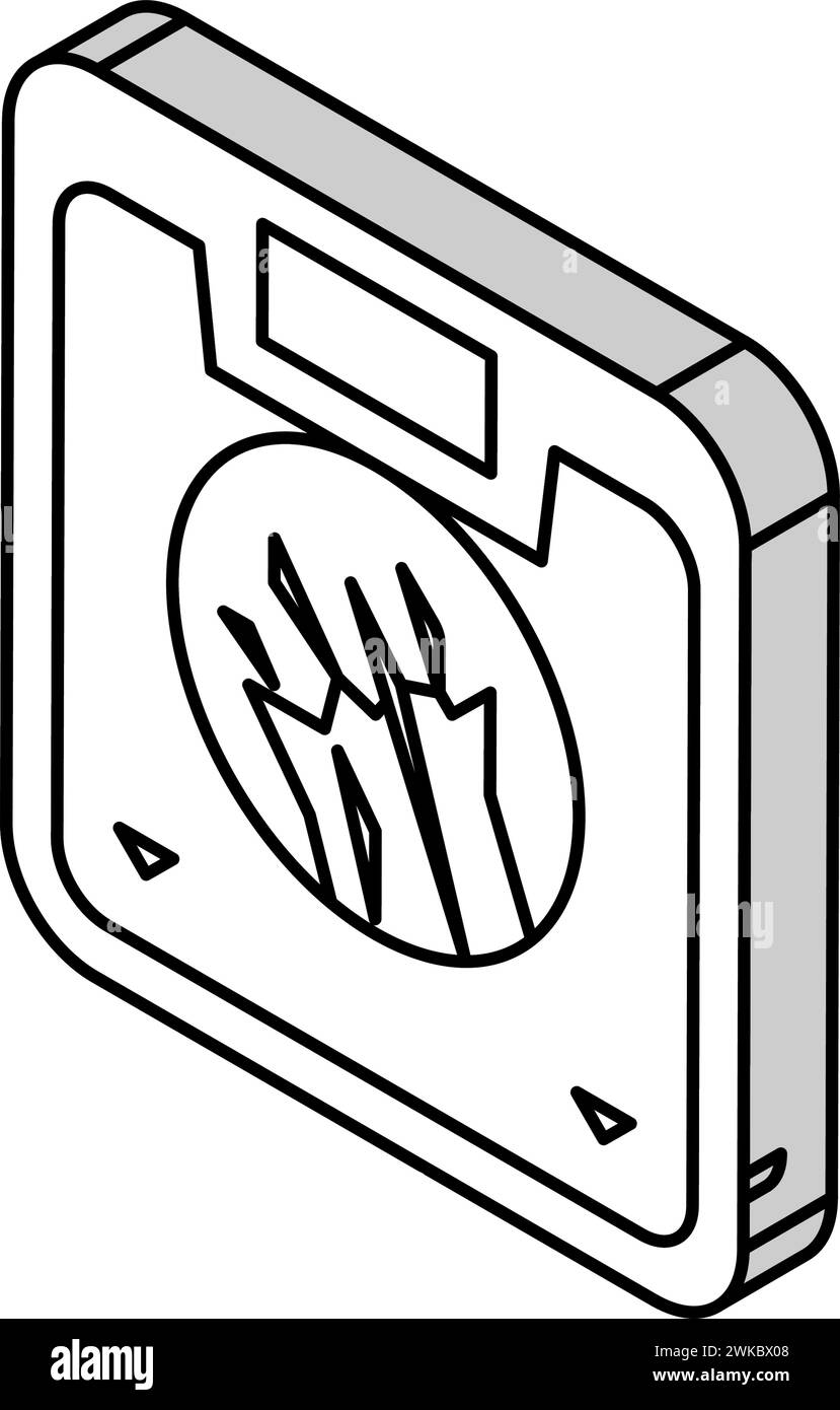 illustrazione vettoriale dell'icona isometrica del mesotelioma sintomo di respiro corto Illustrazione Vettoriale