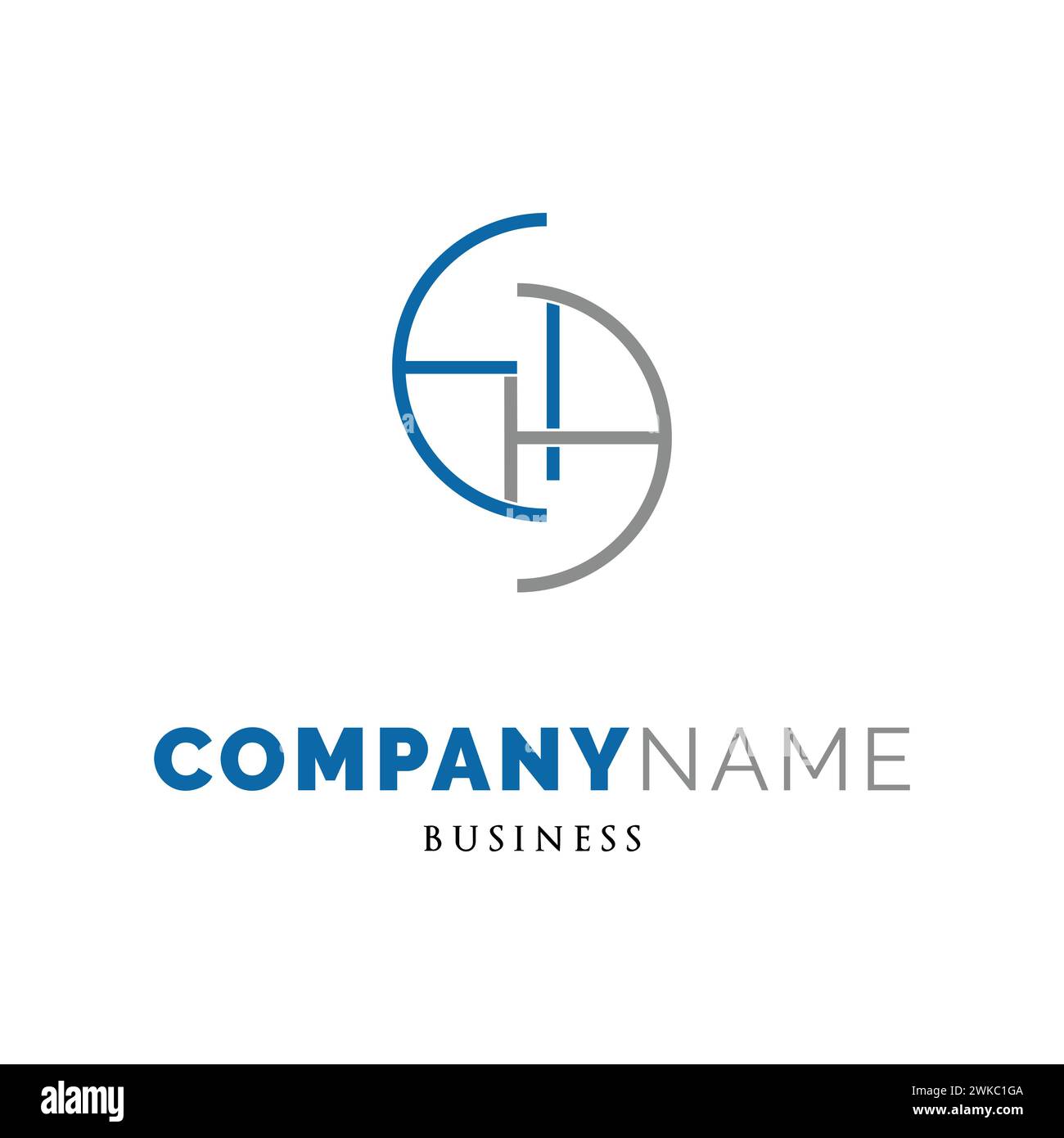 Lettera iniziale icona EH modello di disegno del logo Illustrazione Vettoriale
