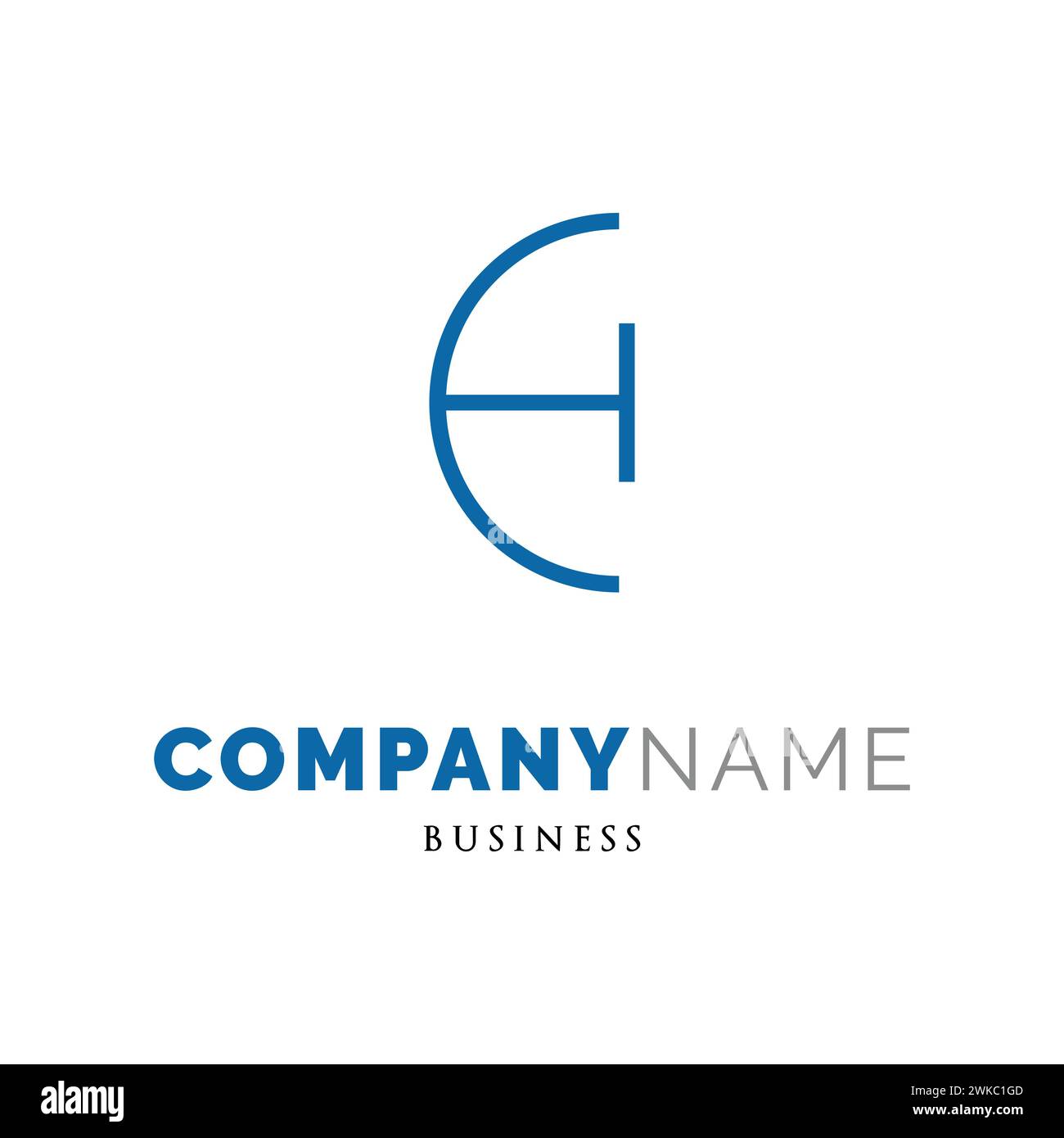 Lettera iniziale icona EH modello di disegno del logo Illustrazione Vettoriale