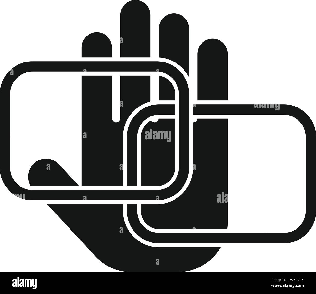 Icona di scansione Smart Palm Simple Vector. Sistema sociale. Sicurezza biointelligente Illustrazione Vettoriale