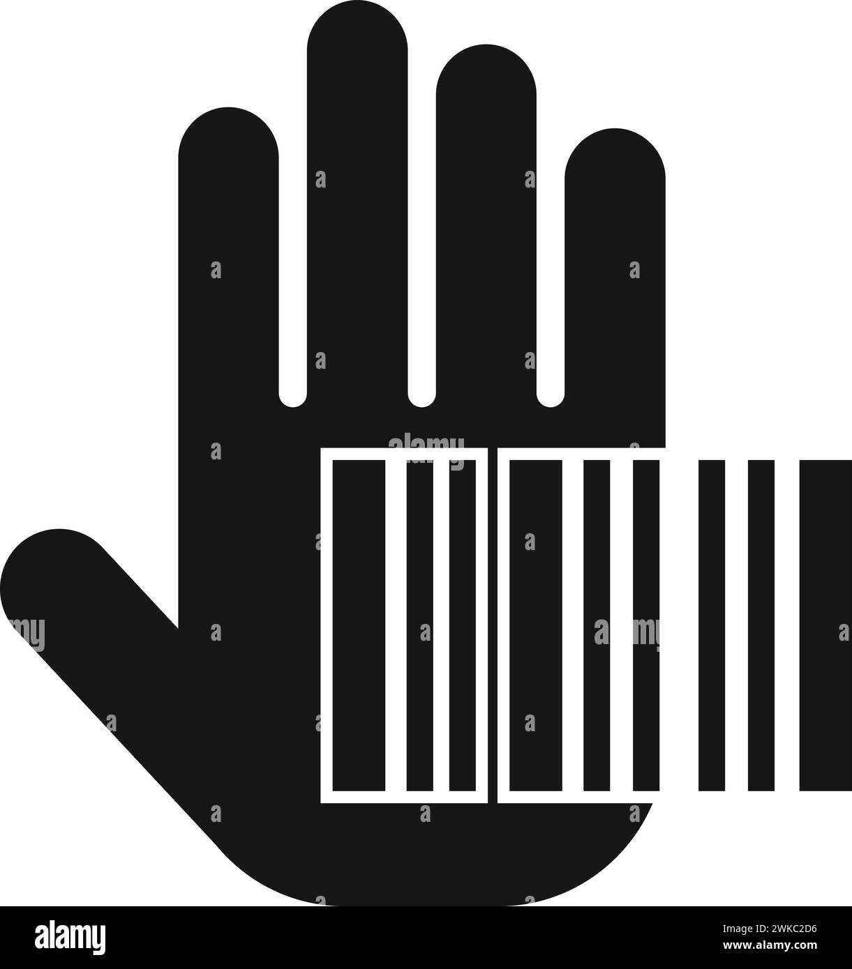 Eseguire la scansione dell'icona del codice palmare vettore semplice. Sicurezza automatica. Audio tono id registrazione Illustrazione Vettoriale