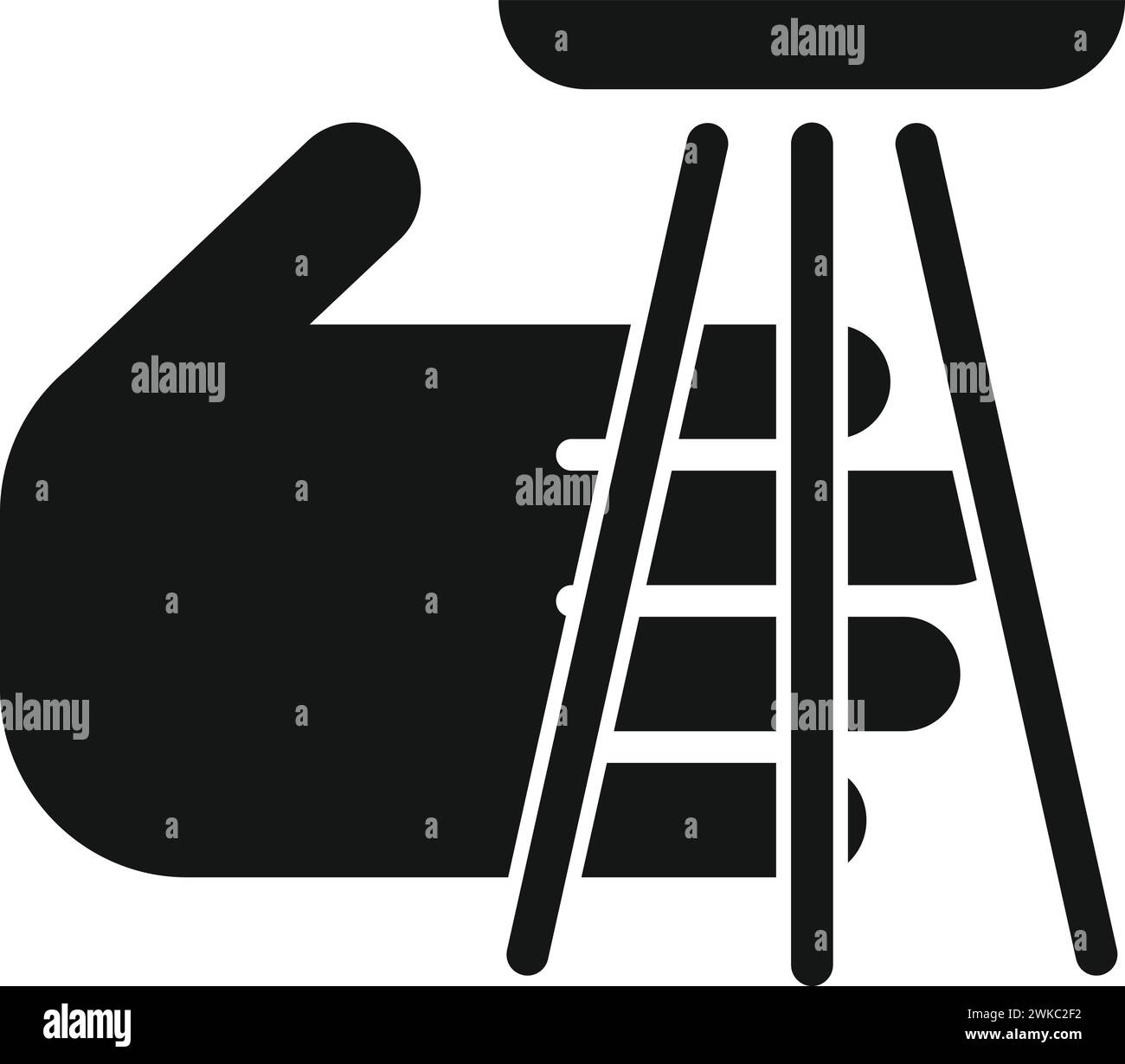 Icona di scansione del palmo laser vettore semplice. BIO intelligente. Scansione dell'identità vocale Illustrazione Vettoriale