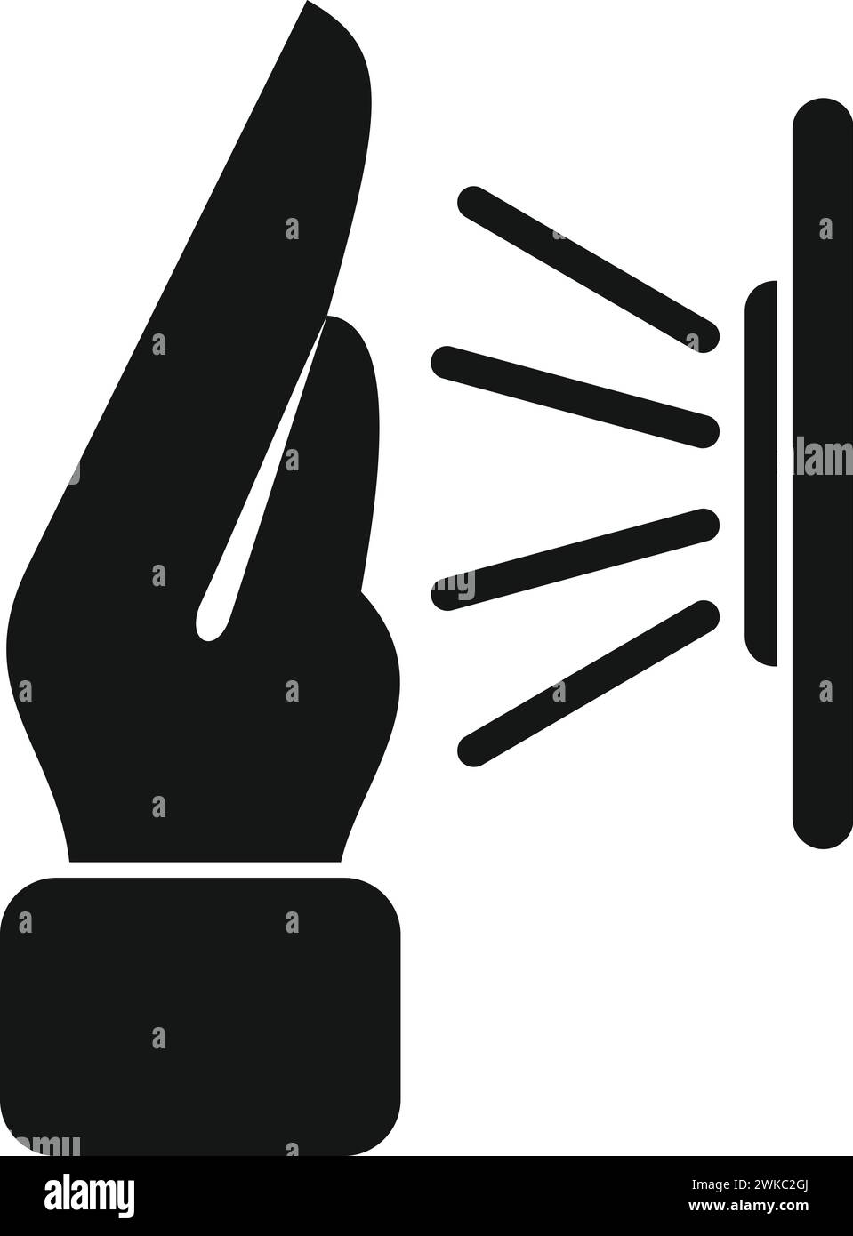 Icona di scansione del palmo dell'ufficio vettore semplice. Voce automatica. Audio scanner Illustrazione Vettoriale