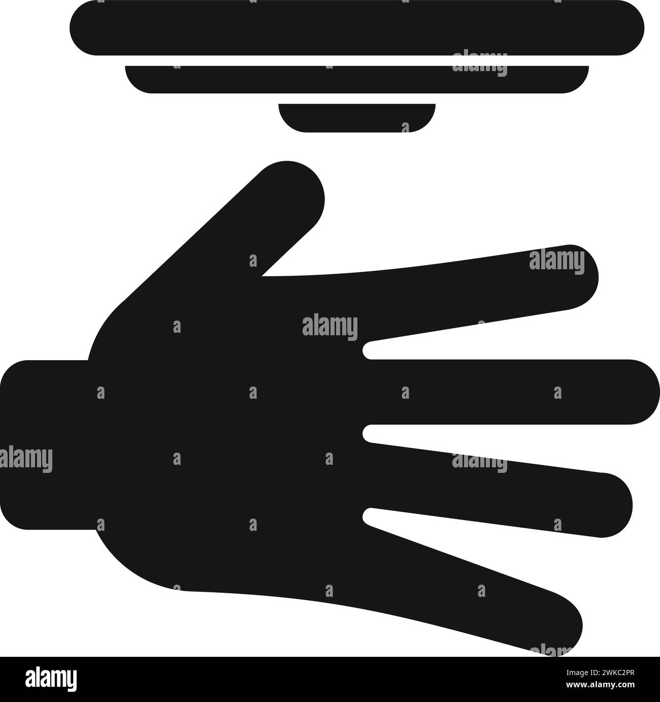 Icona di scansione rapida del palmo vettore semplice. Codice scheda. Sistema sociale intelligente Illustrazione Vettoriale