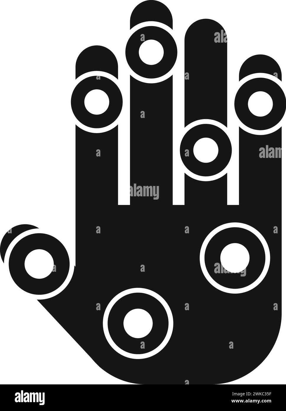 Icona di verifica Palm vettore semplice. Sicurezza dello scanner. id volto automatico Illustrazione Vettoriale