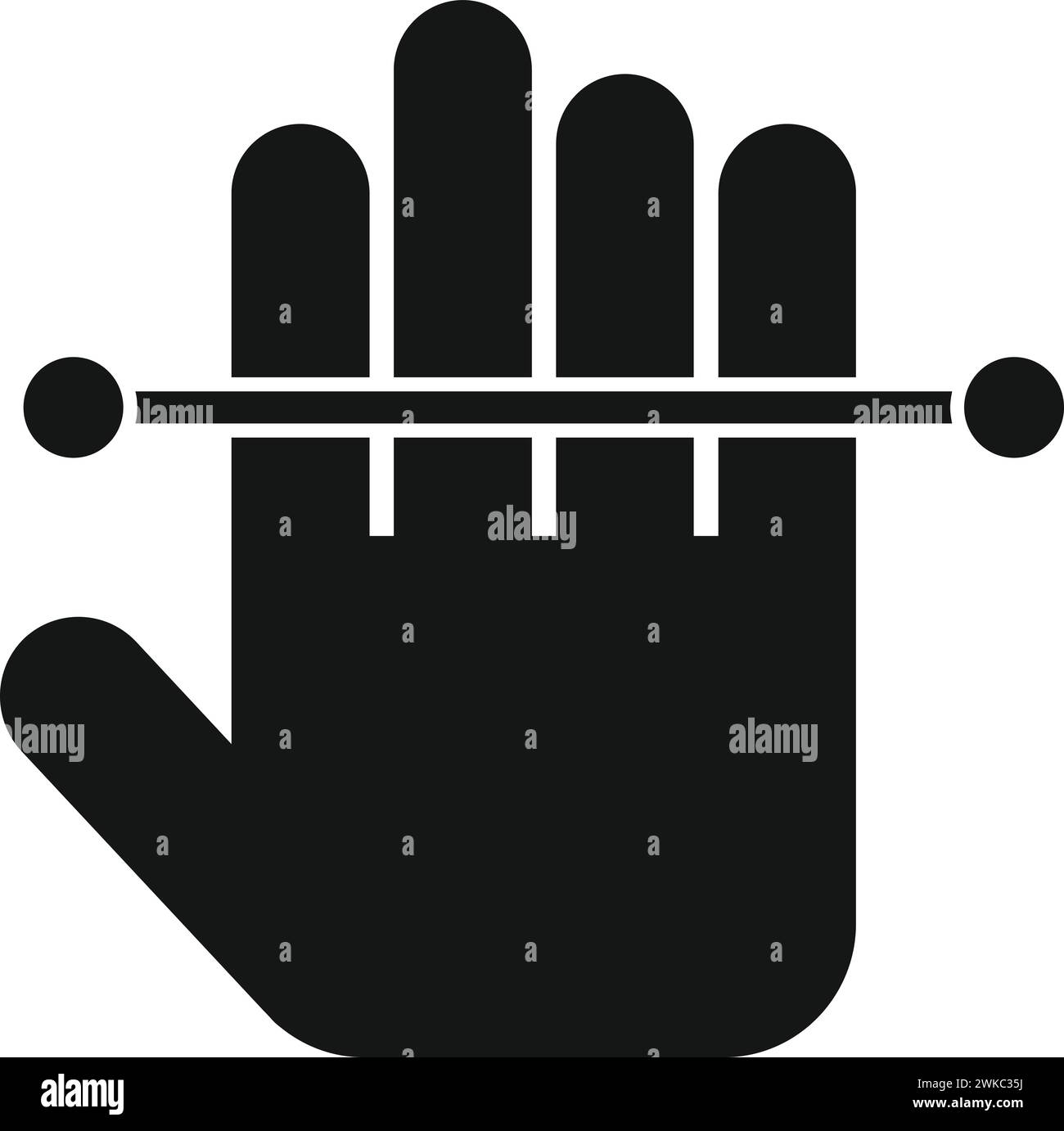 Icona di accesso rapido alla scansione palmare semplice vettore. Stampa biografica. Informazioni di sicurezza Illustrazione Vettoriale