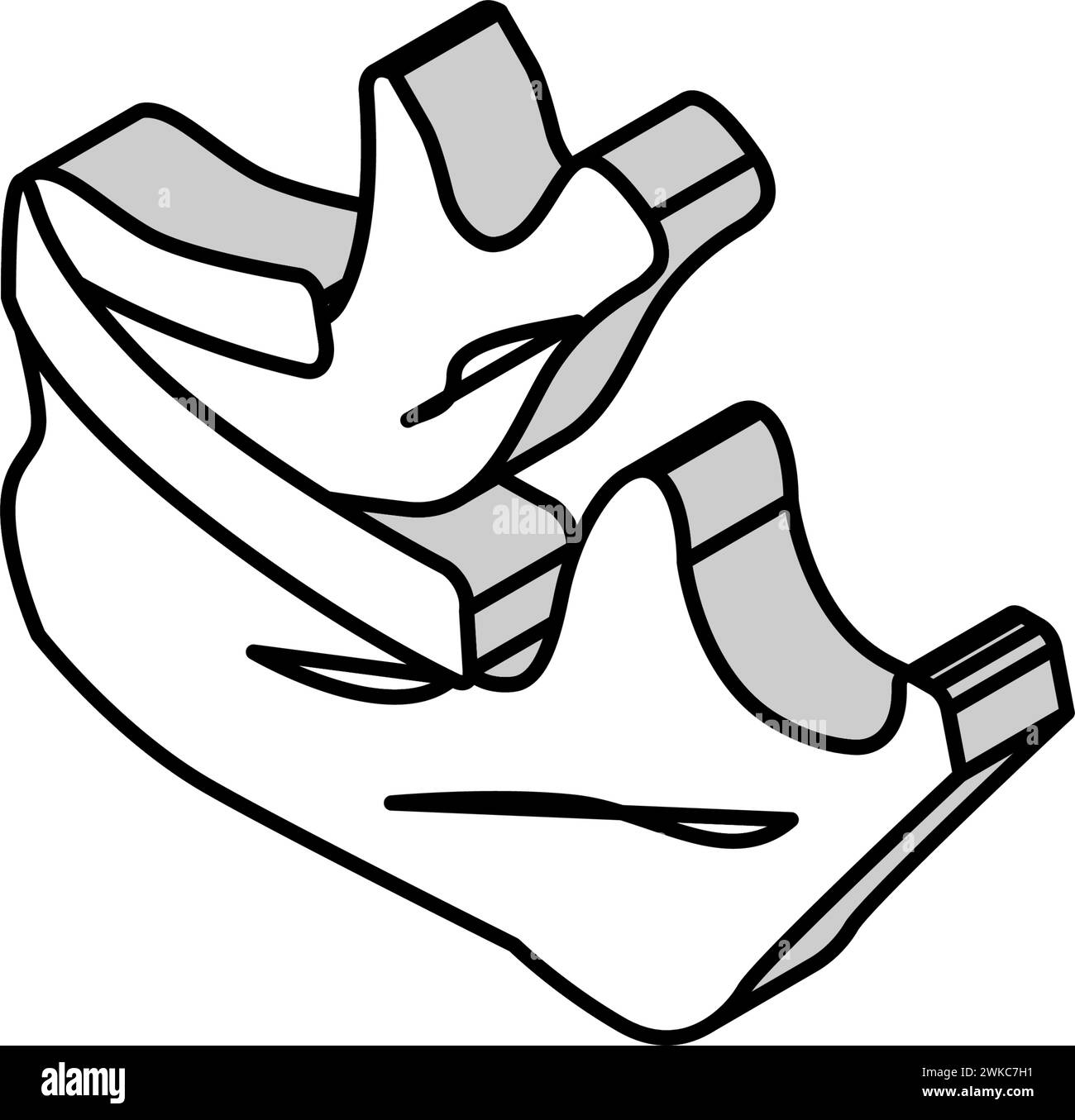 illustrazione vettoriale dell'icona isometrica dell'osso della scapola Illustrazione Vettoriale