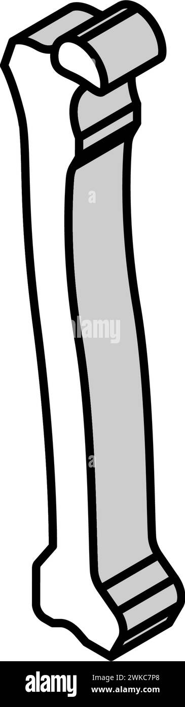 illustrazione del vettore dell'icona isometrica dell'osso femorale Illustrazione Vettoriale