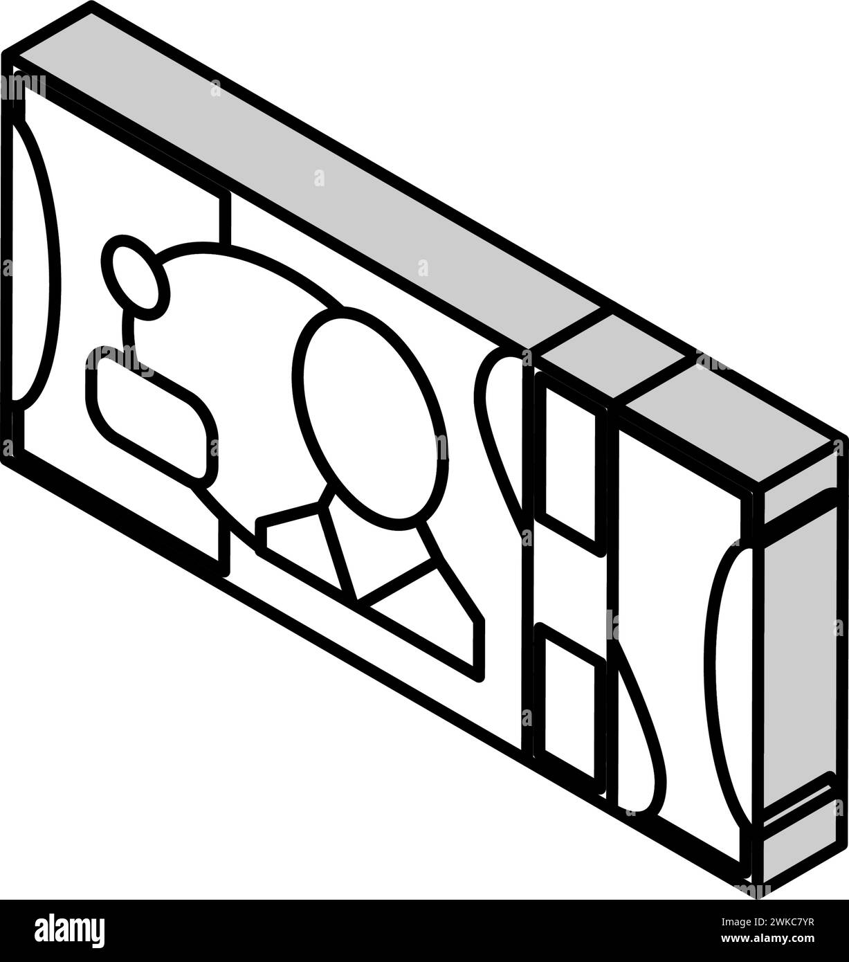 illustrazione vettoriale dell'icona isometrica cad in dollari canadesi Illustrazione Vettoriale